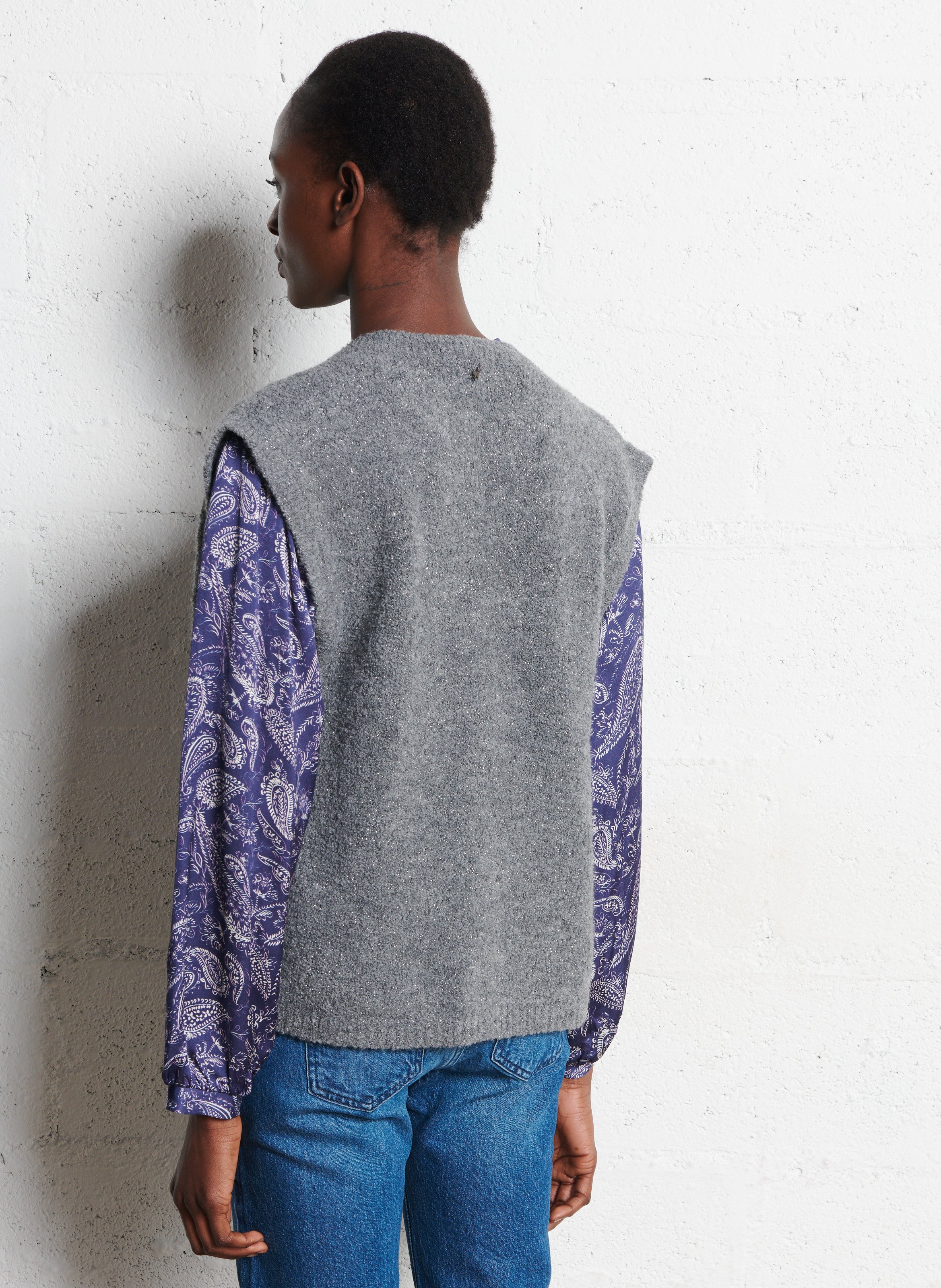 Sleeveless straight vest ONE STEP Grey