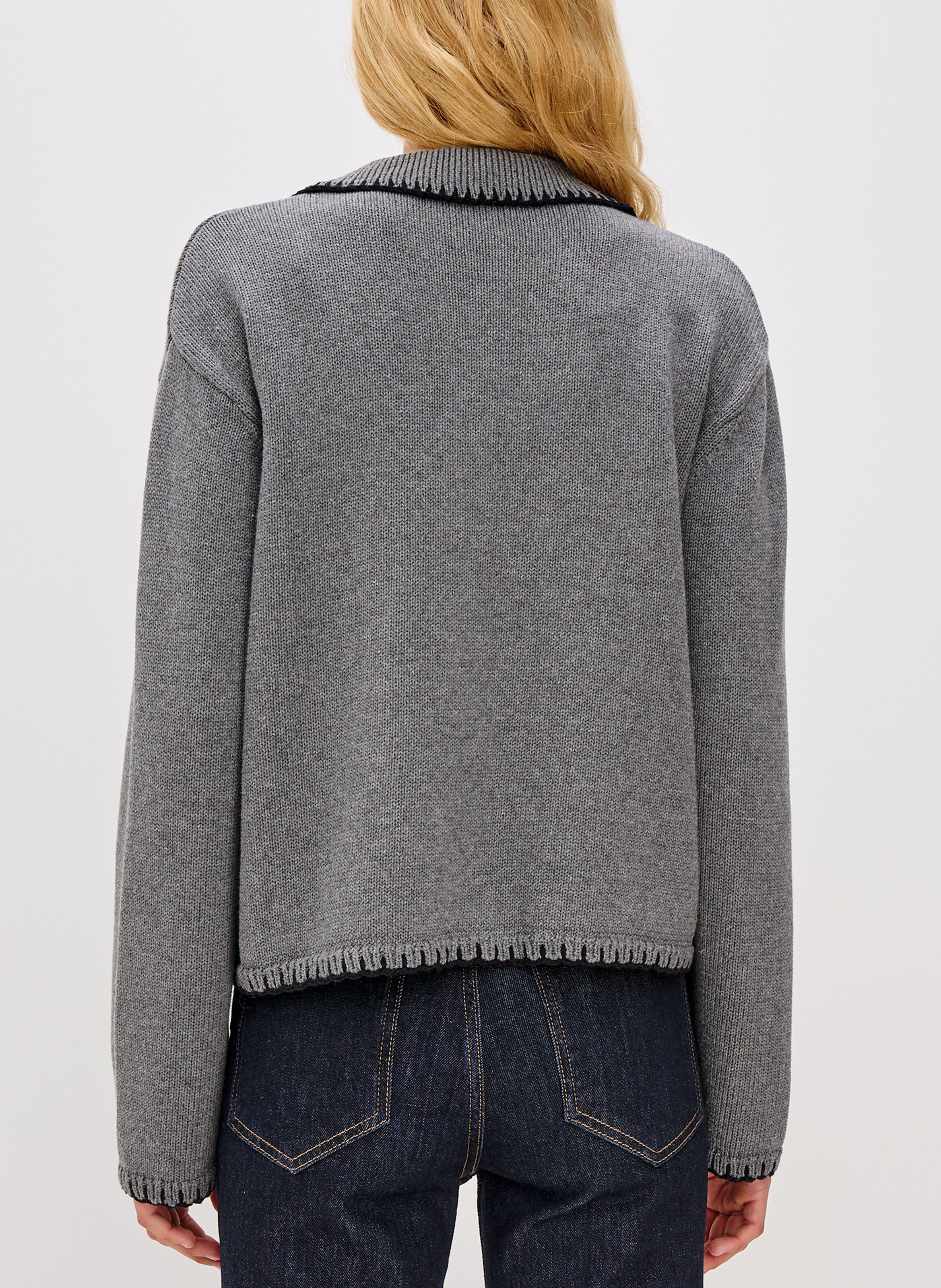 Cardigan ample boutonné en coton RAILS Gris