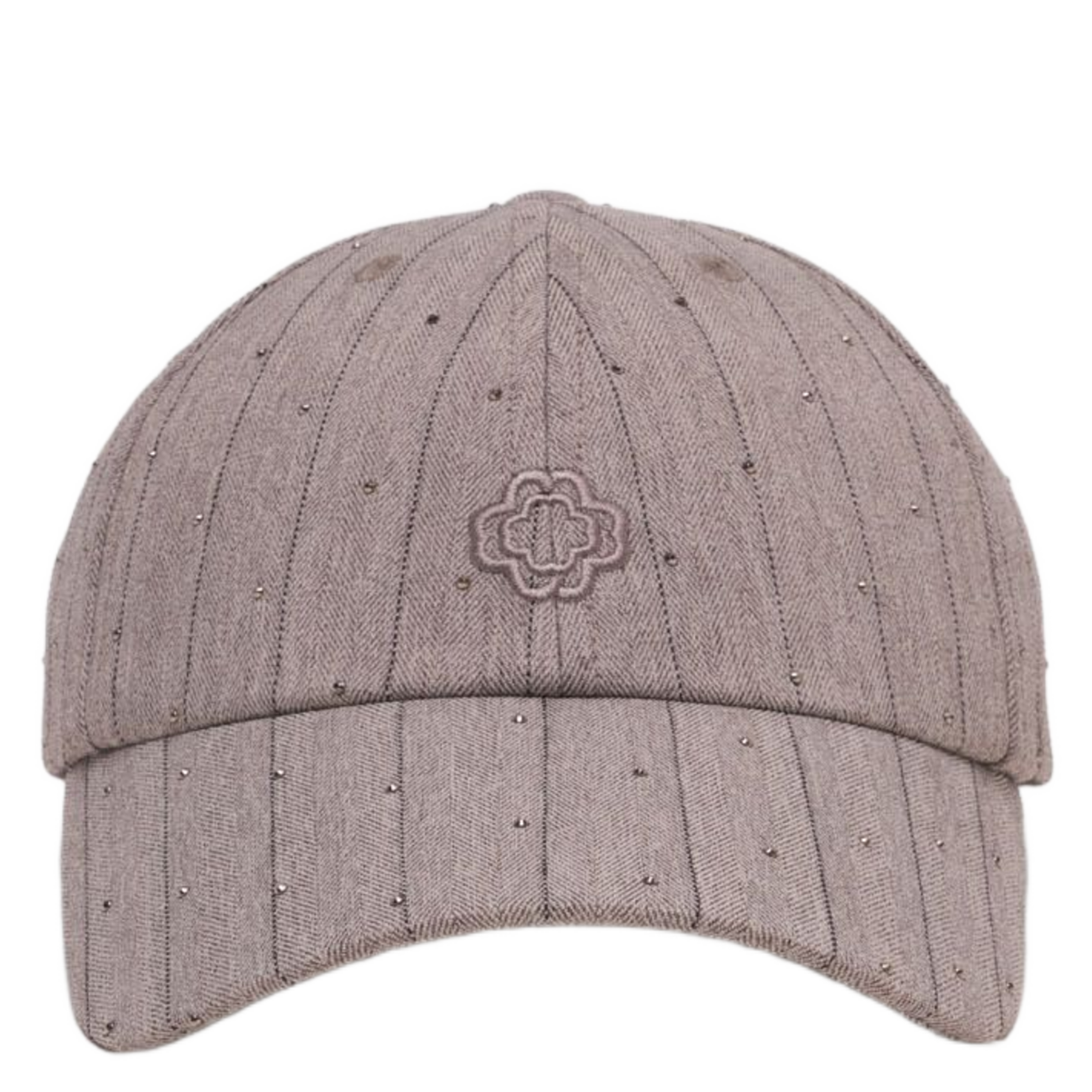 Casquette à rayures strassée MAJE Gris