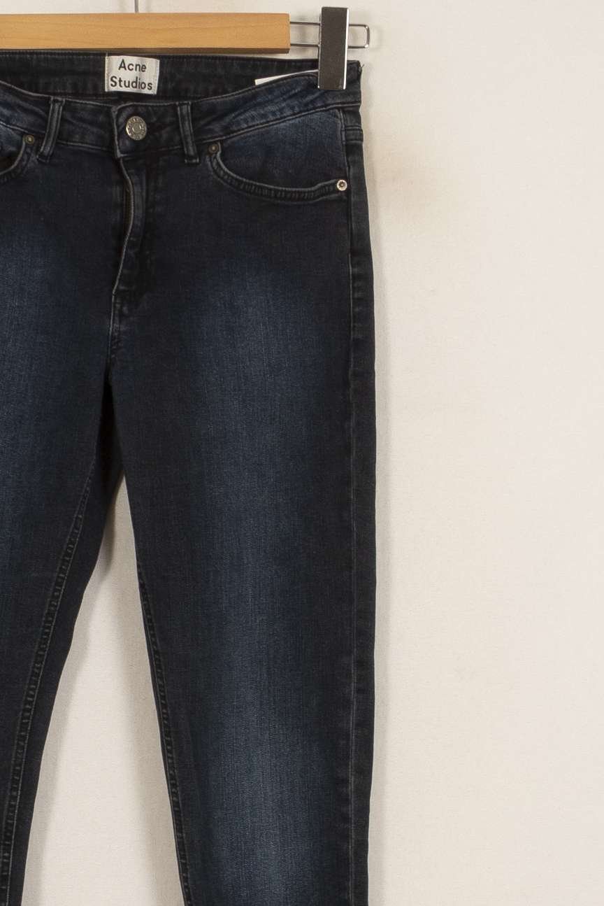 Cropped slim jeans with studs ACNE STUDIOS - Seconde Main Blue