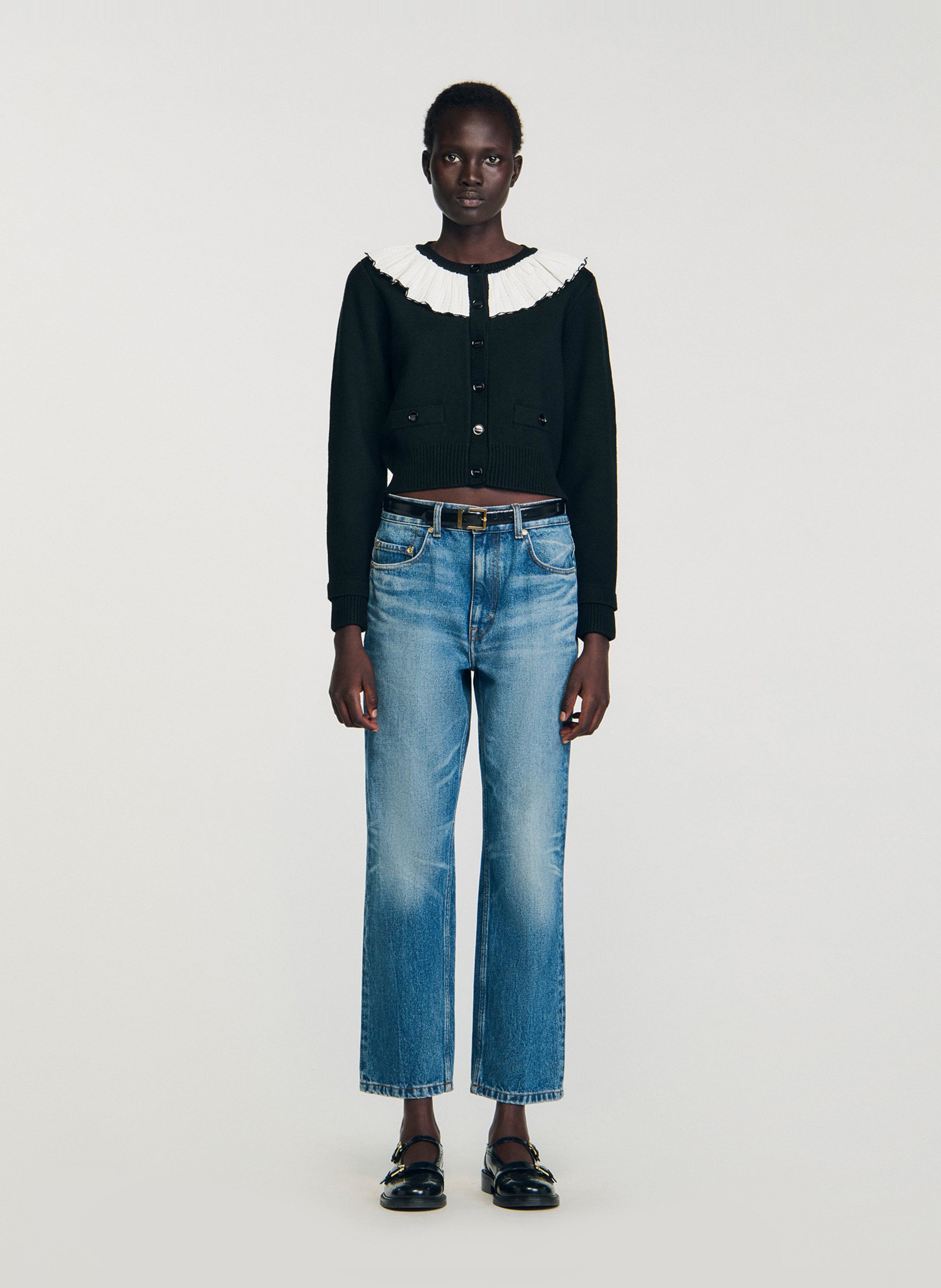 Gilet col rond  SANDRO Noir