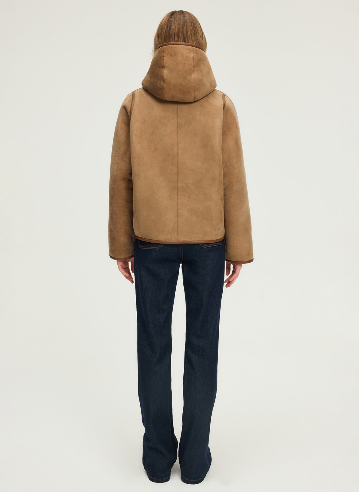 Straight suede leather coat PABLO Brown