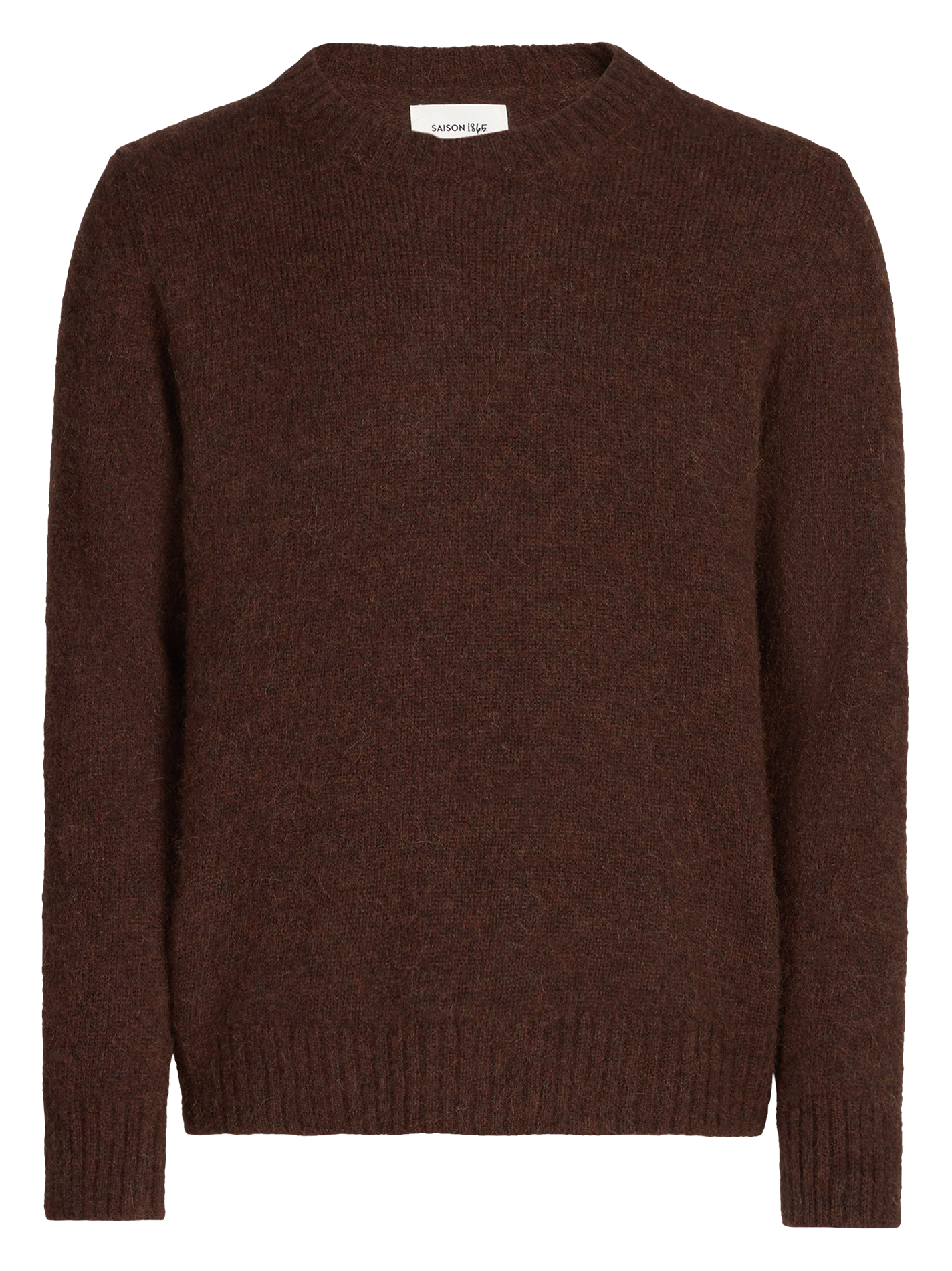 Pull droit col rond en alpaga mélangé SAISON 1865 Marron