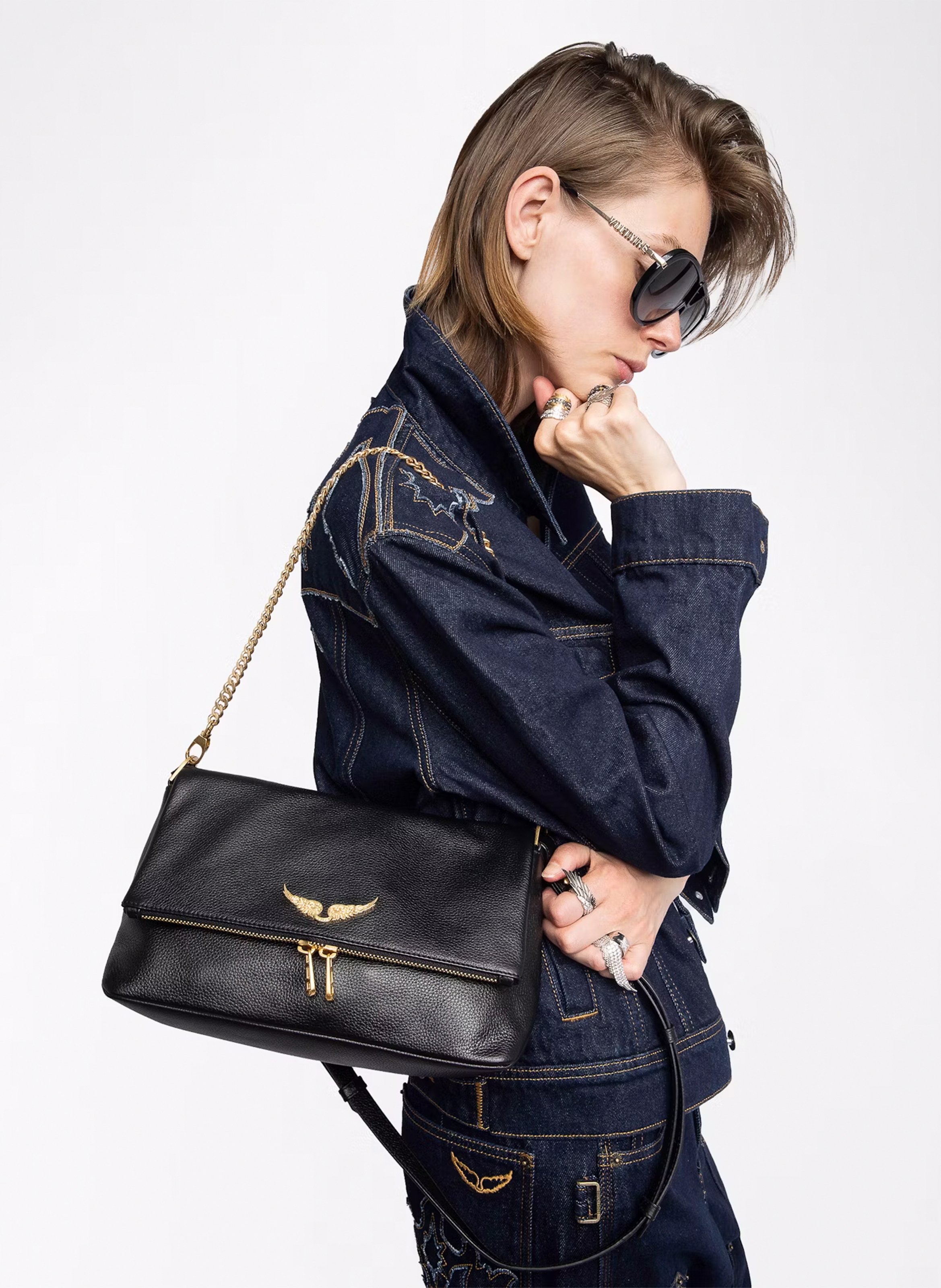 Leather clutch bag ZADIG&VOLTAIRE Black