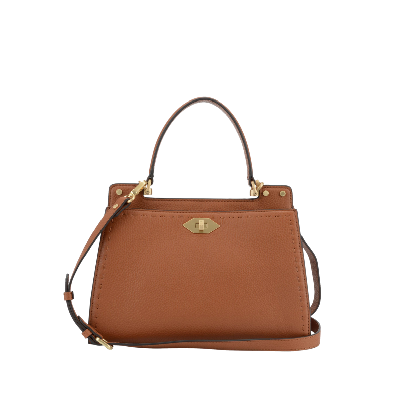 Handbag - cowhide leather POURCHET Brown
