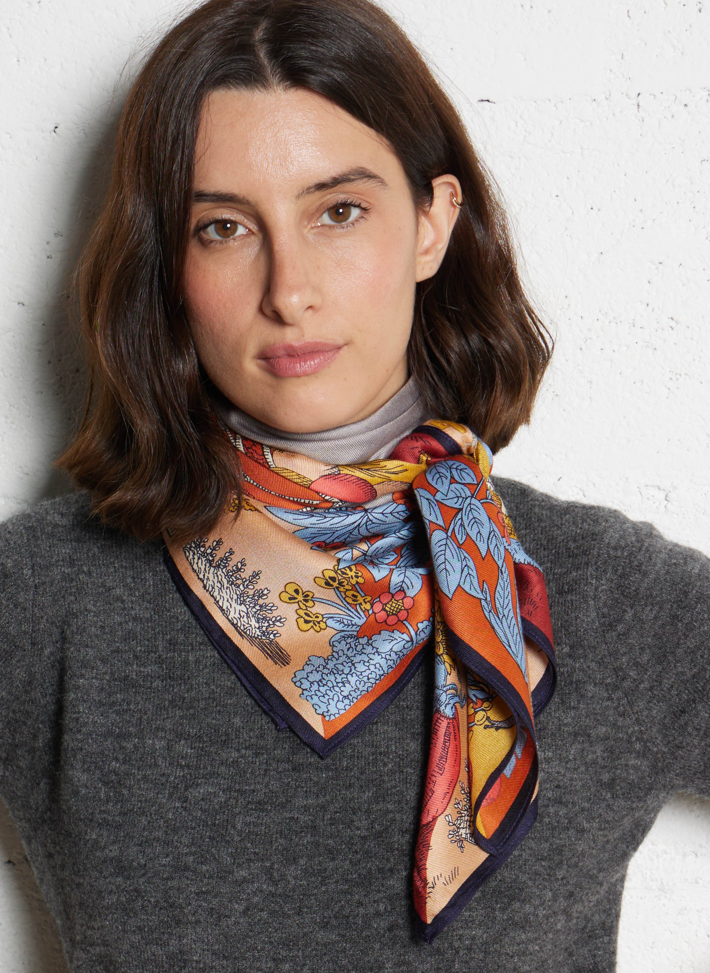 Printed silk blend scarf INOUI EDITIONS
