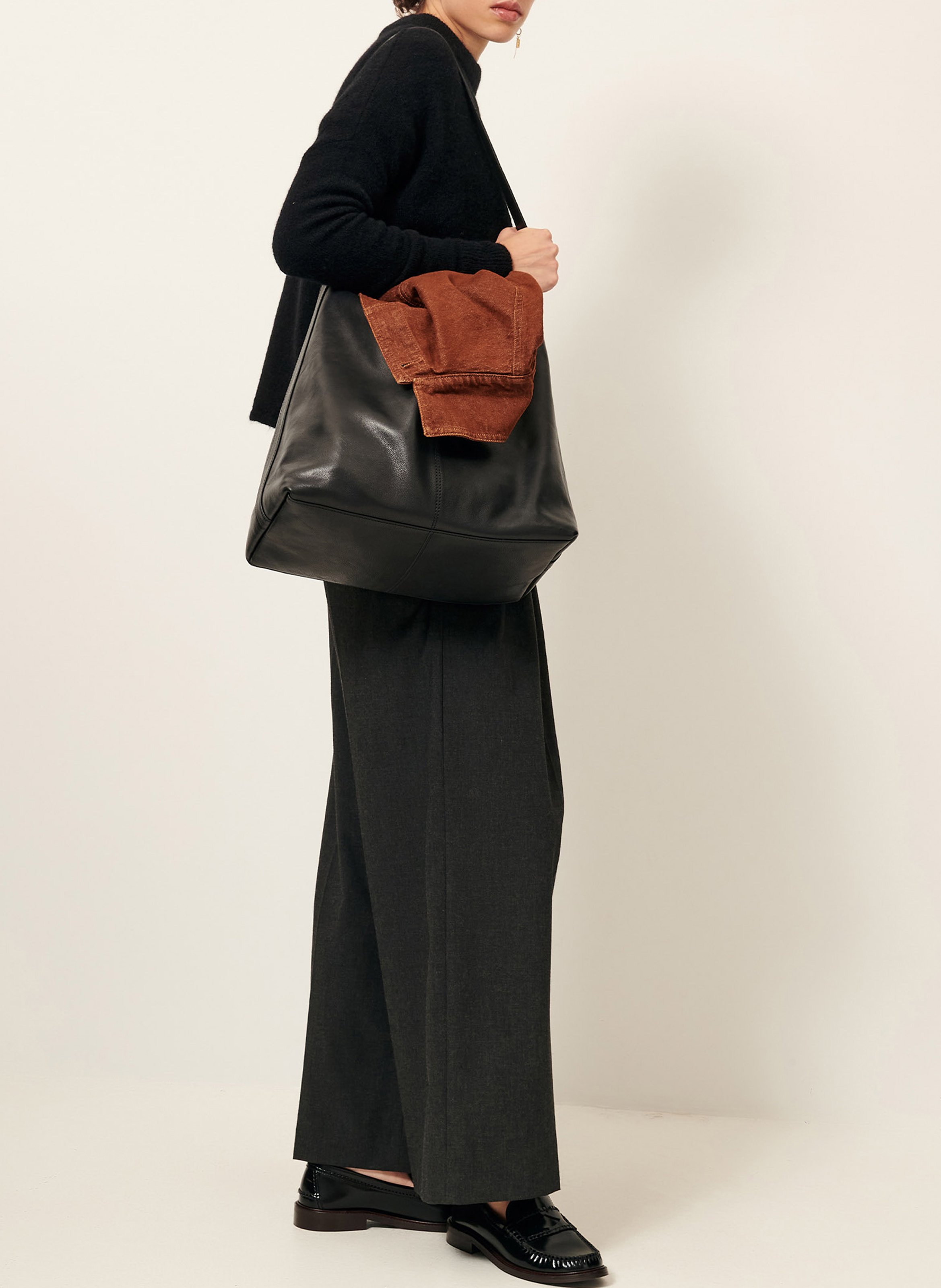 High-neck wool-blend sweater SESSUN Black