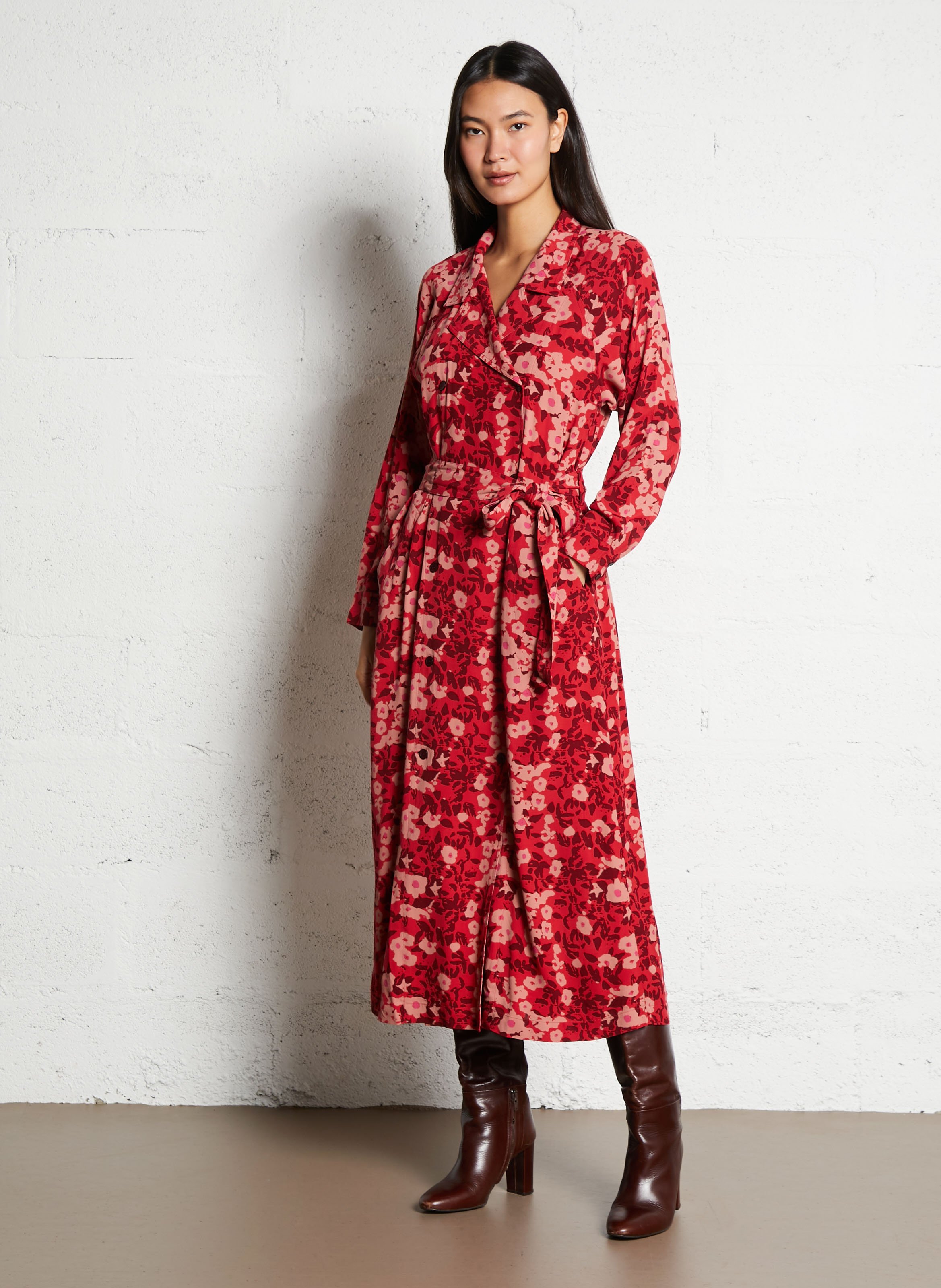Long plain wrap dress LEON & HARPER