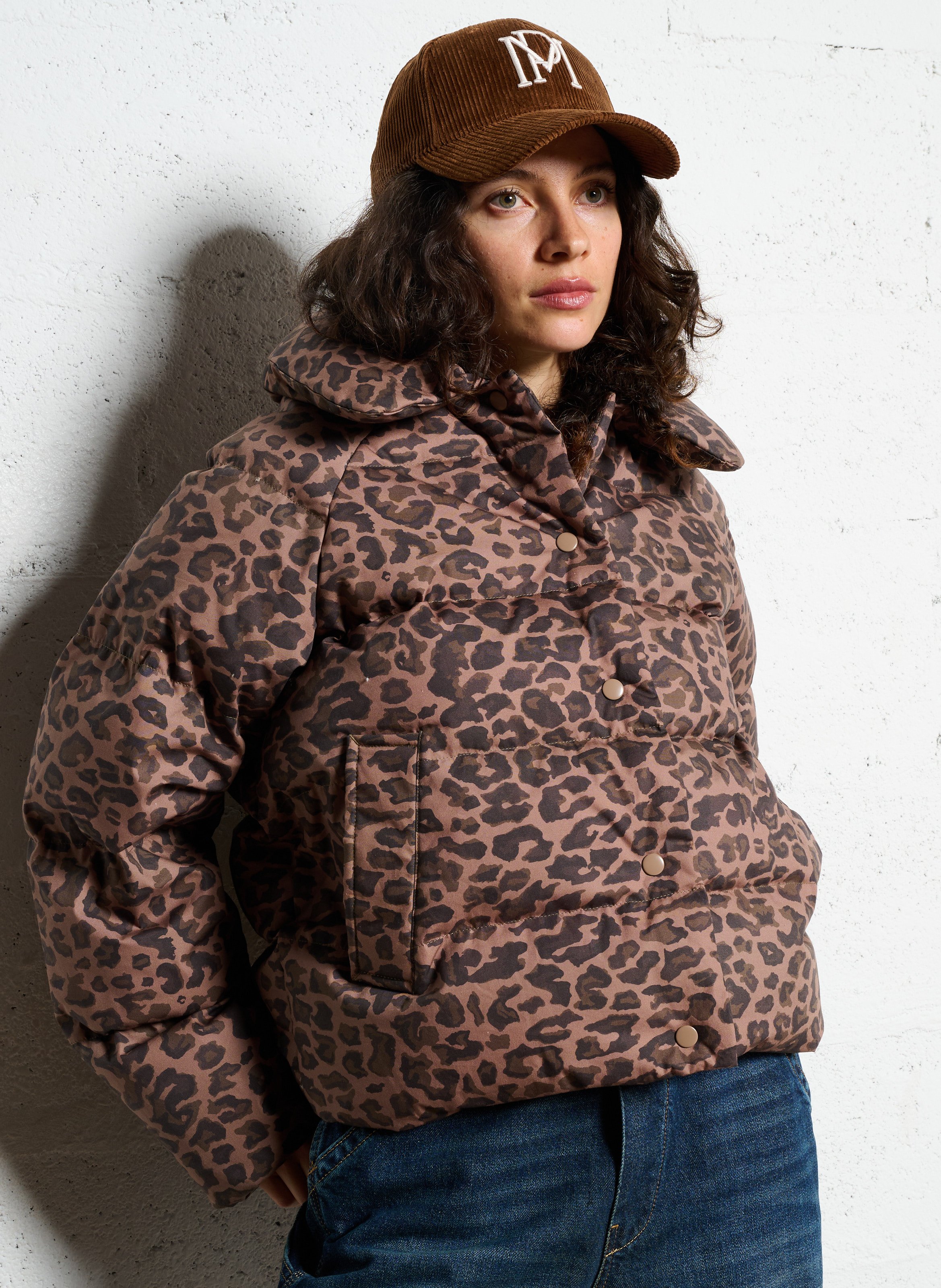 Doudoune matelassée à motif en coton THE TINY BIG SISTER Marron