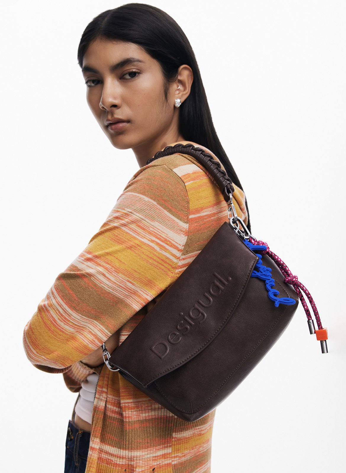 Sac à main effet cuir DESIGUAL Marron