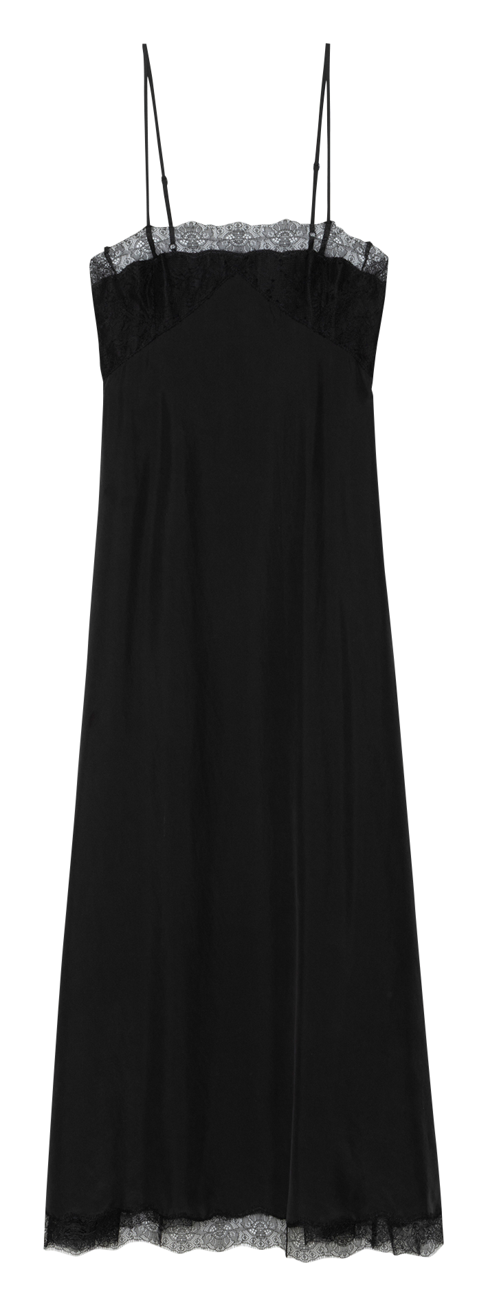 Robe midi col carré en soie ZADIG&VOLTAIRE Noir