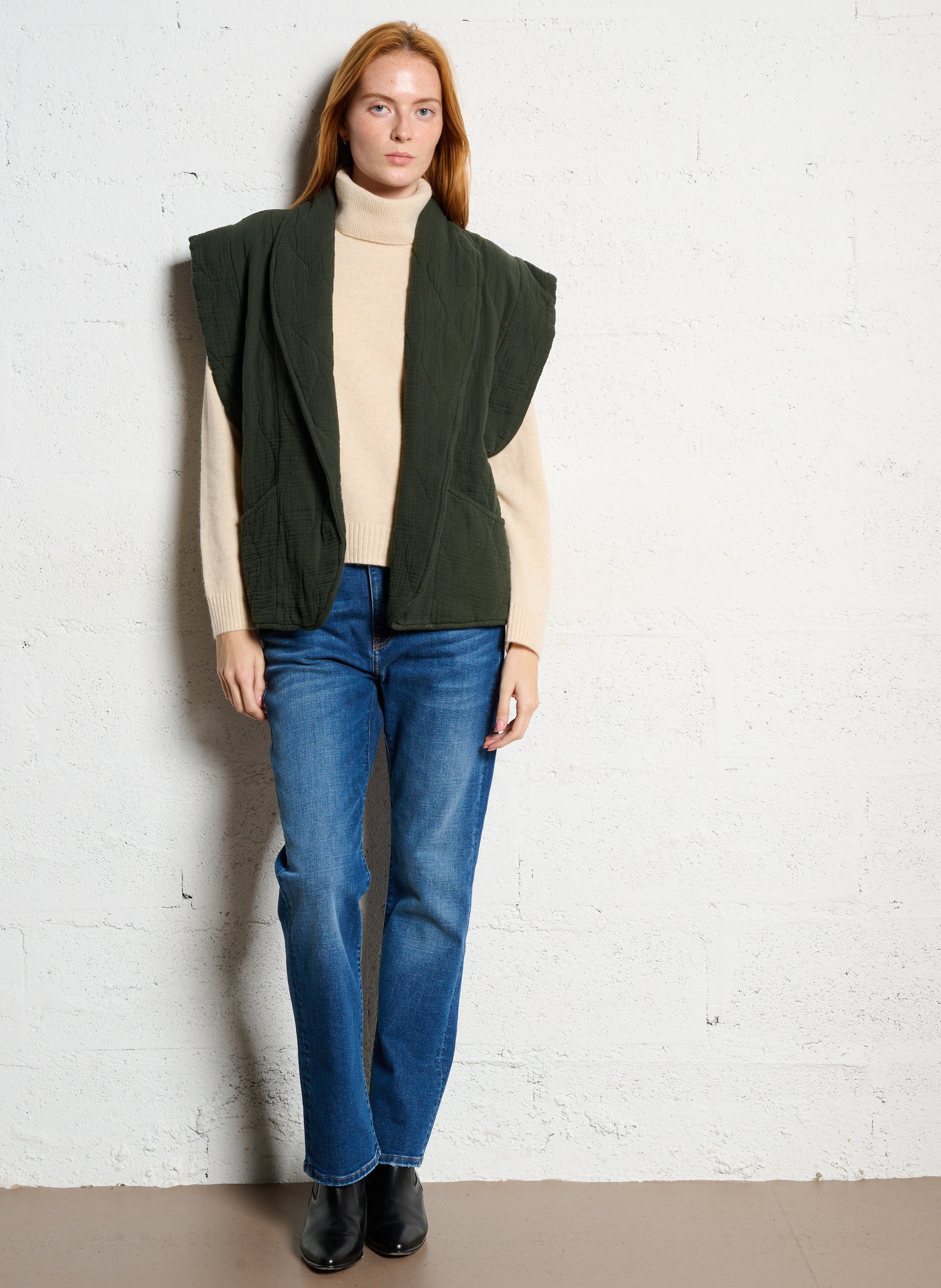 Oversize Steppjacke aus Baumwolle AOKYANOS Khaki