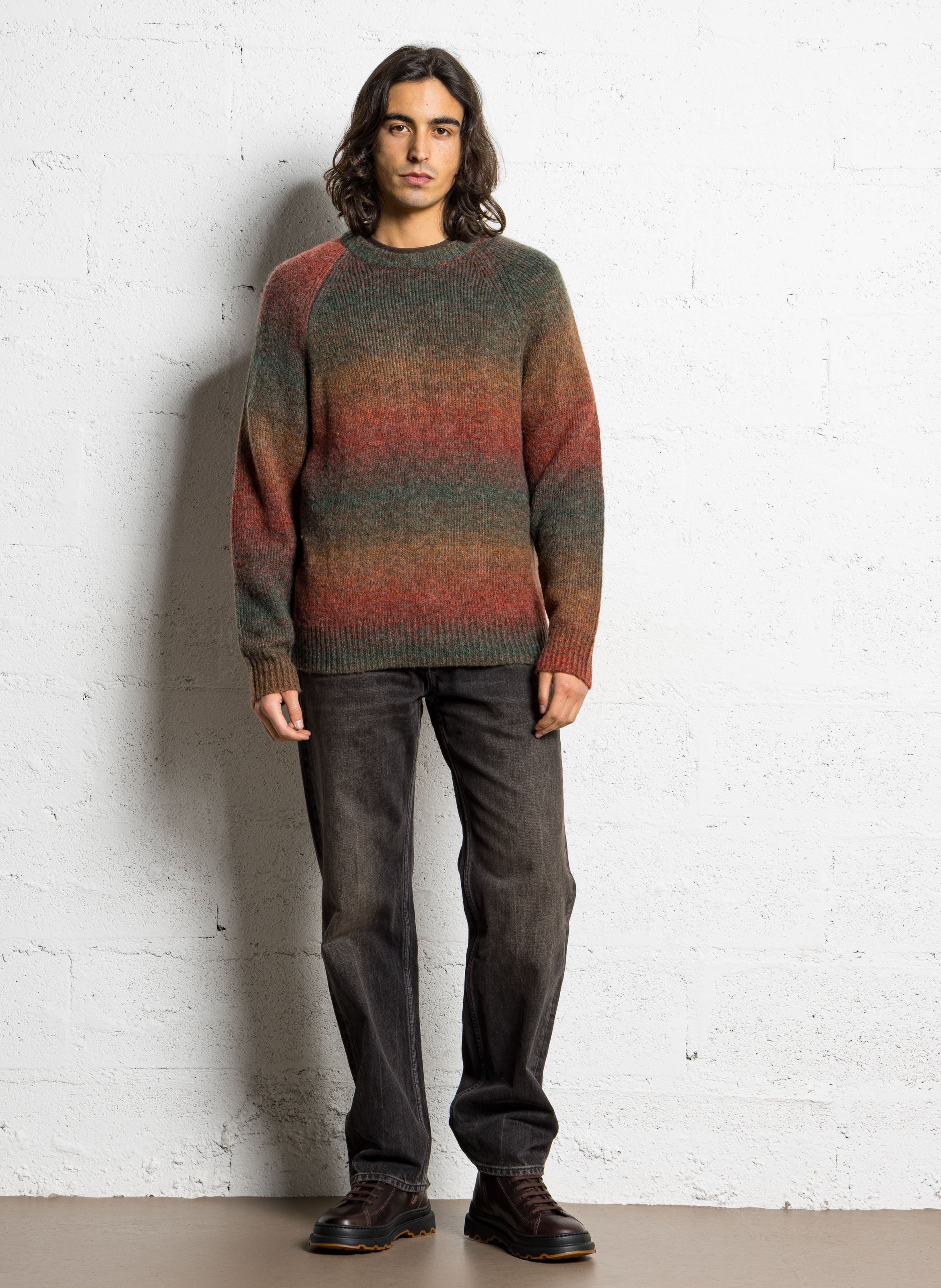 Pull droit col rond en jacquard LES DEUX Multicolore