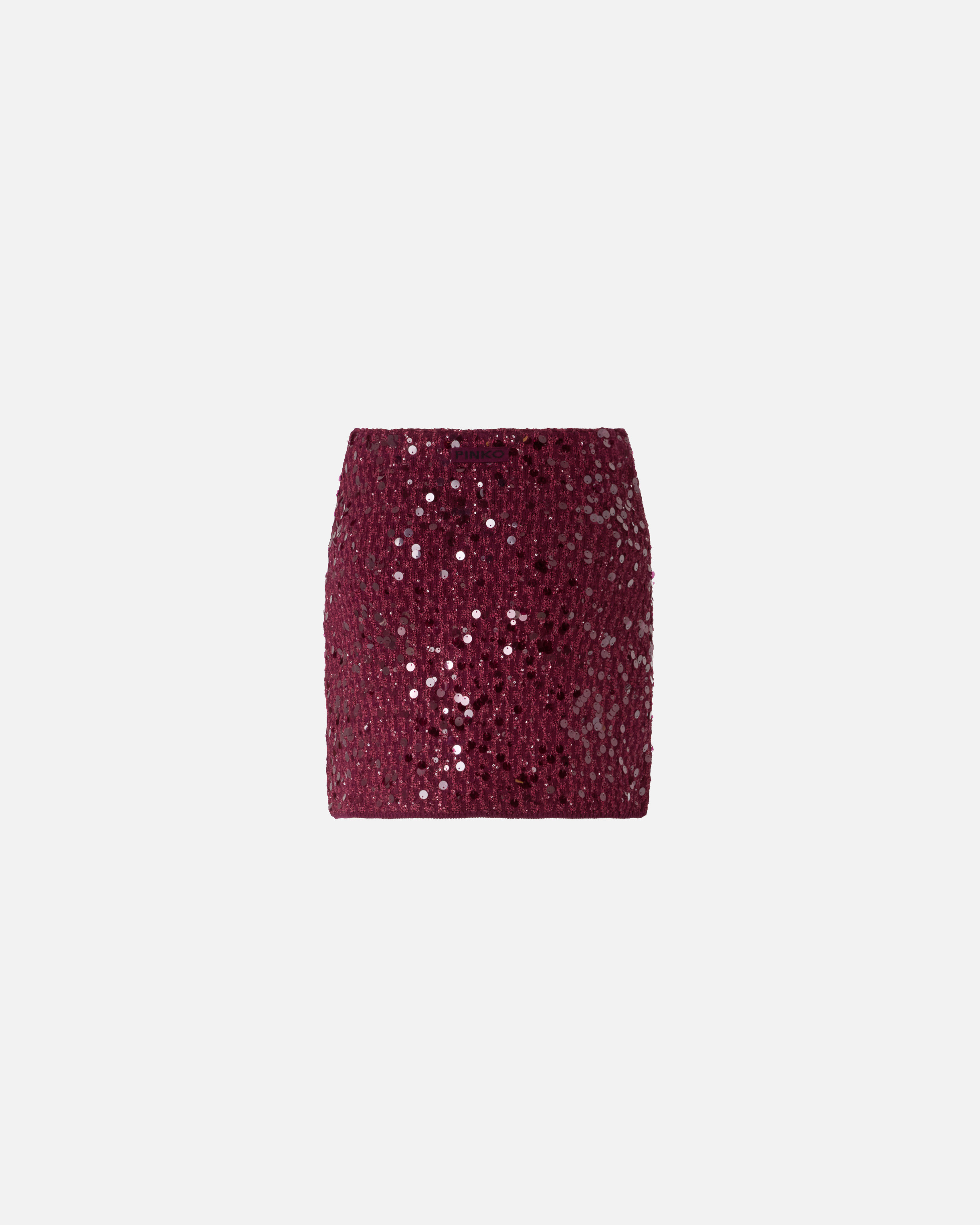 Mini skirt in fully sequined knit fabric PINKO Multicolored