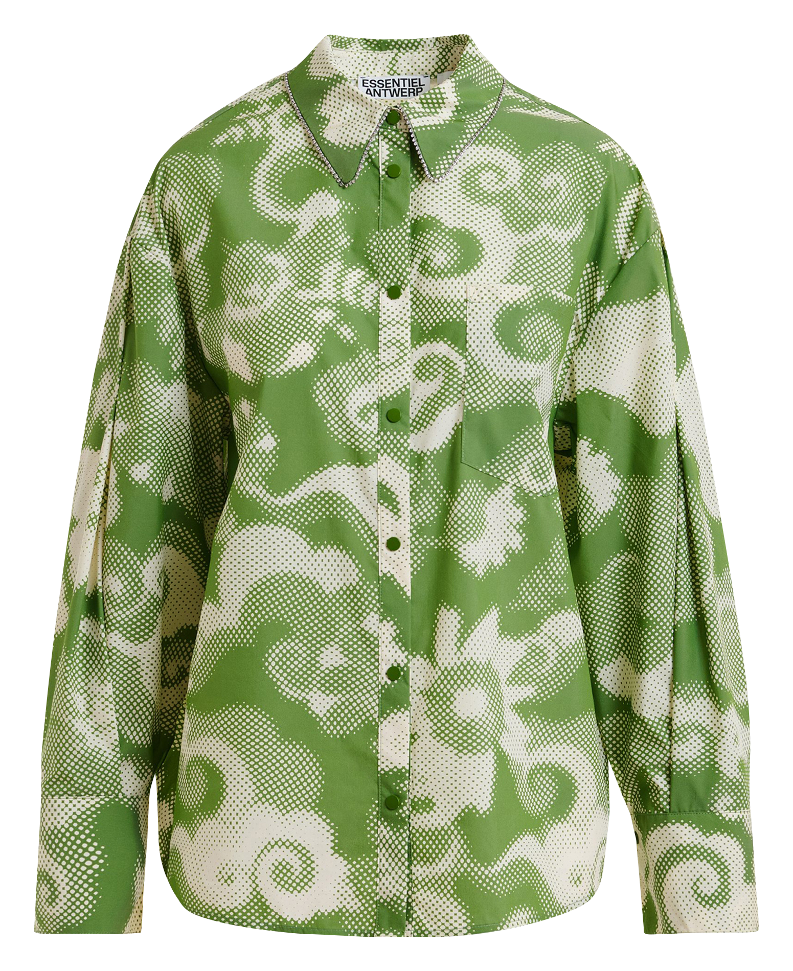 Chemise col classique en coton mélangé ESSENTIEL ANTWERP Vert