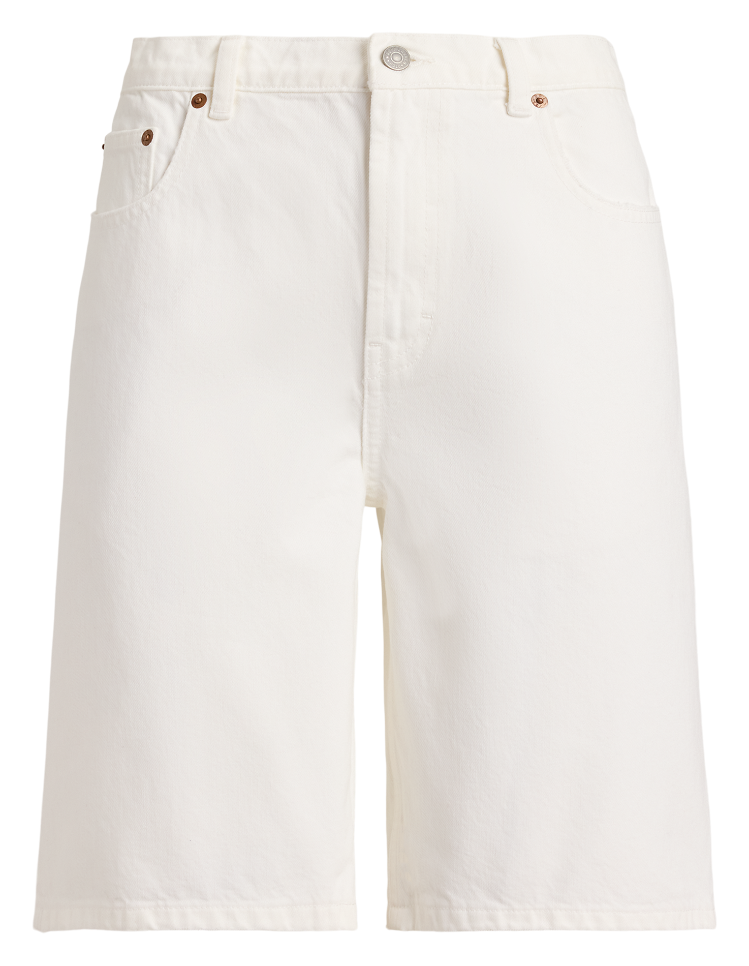 Große einfarbige Baumwoll-Bermudas POLO RALPH LAUREN Weiss