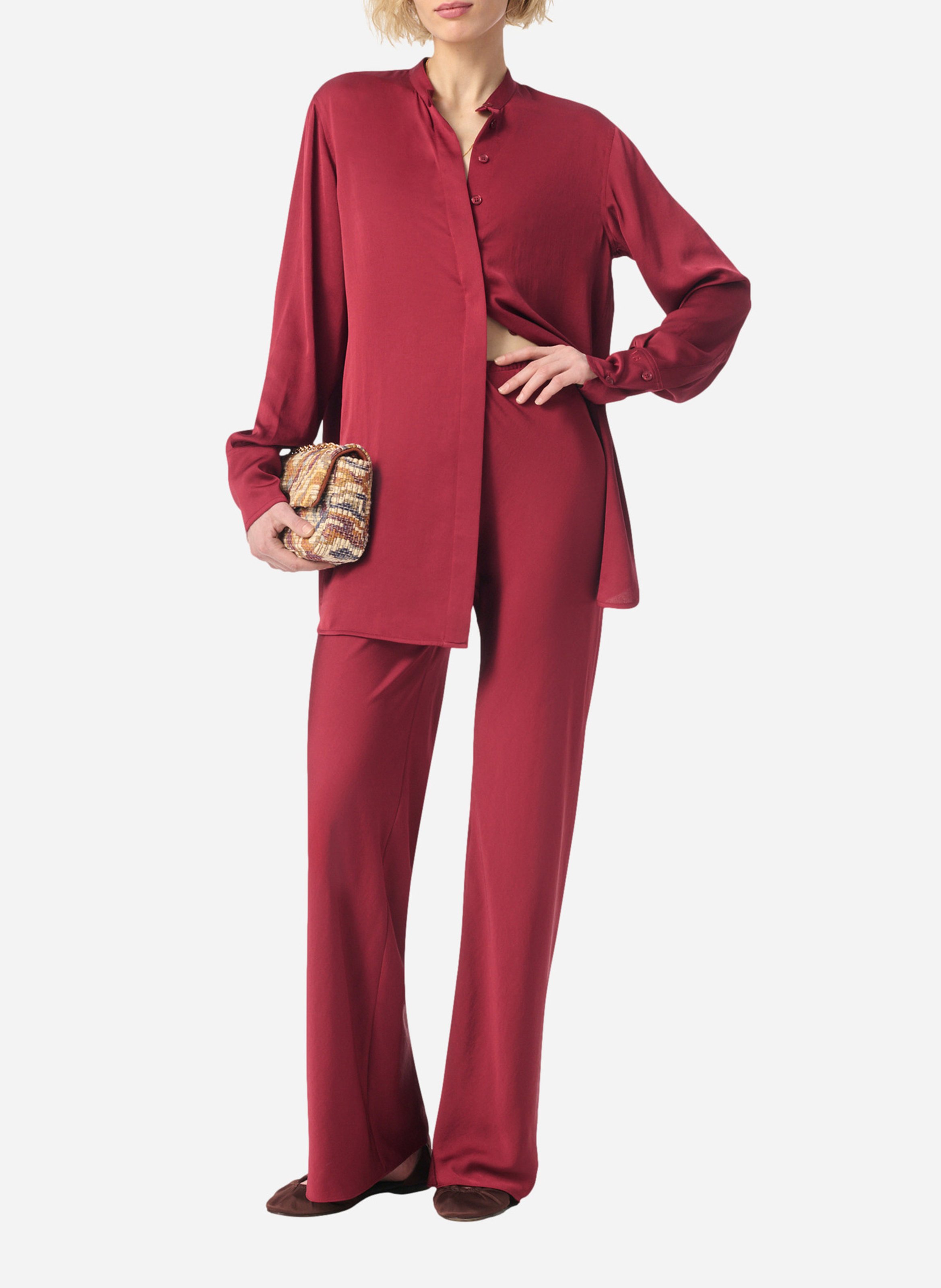 Flowy shirt with open split back VANESSA BRUNO Red