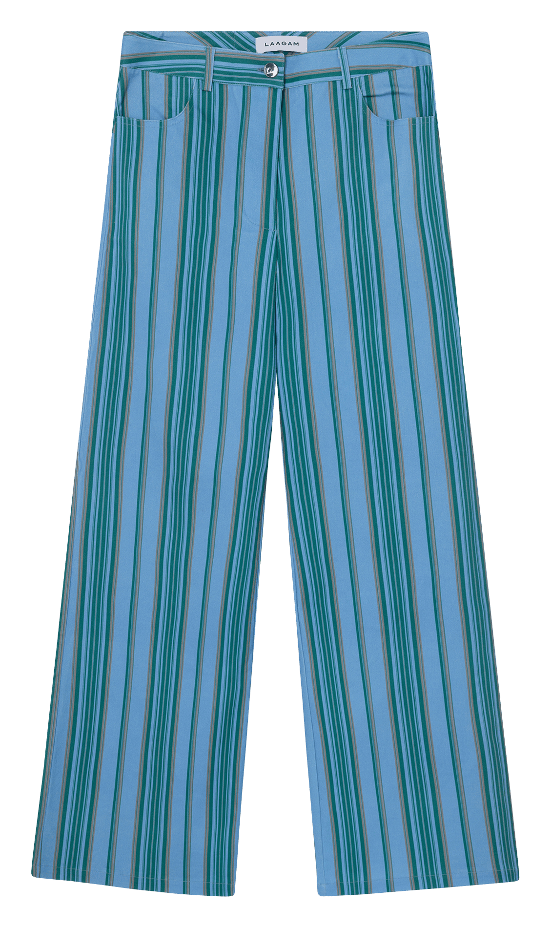 Straight striped cotton pants LAAGAM Blue