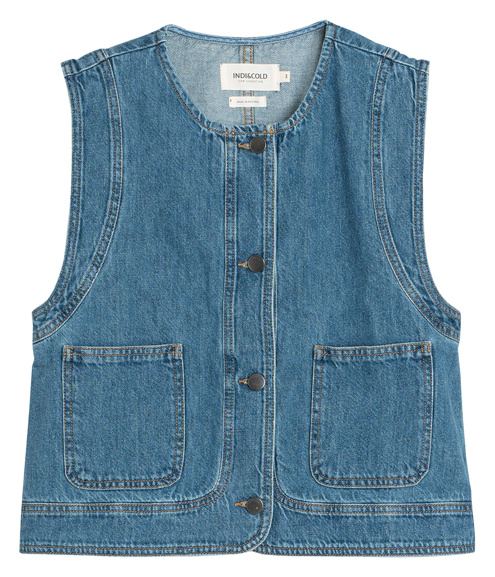 Jacket in recycled cotton and linen INDI & COLD Blue