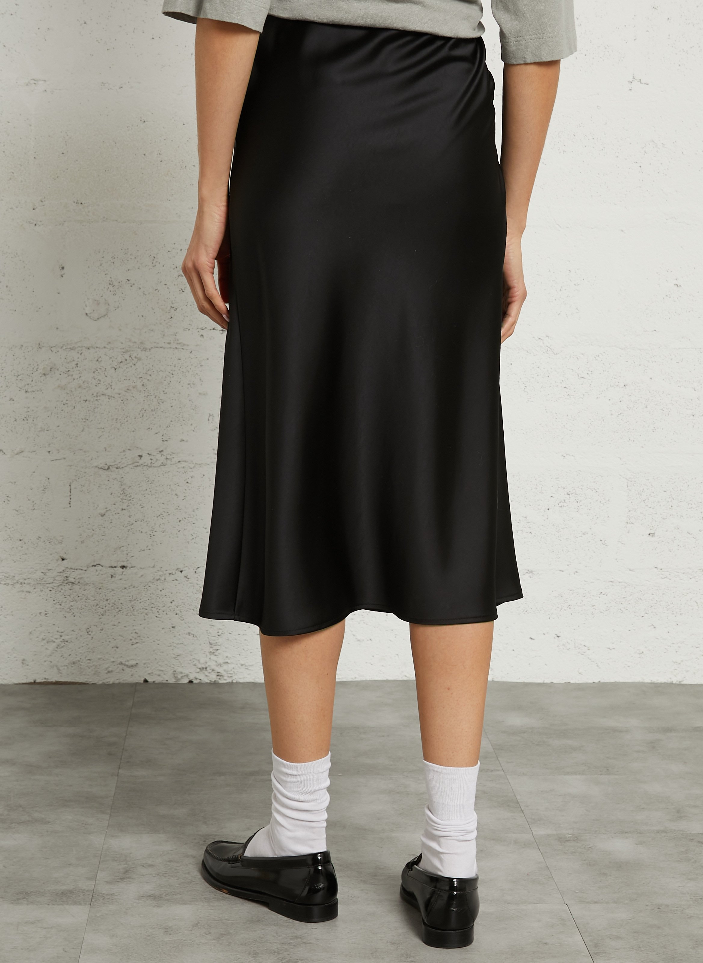 Long satin-effect skirt IMPERIAL Black