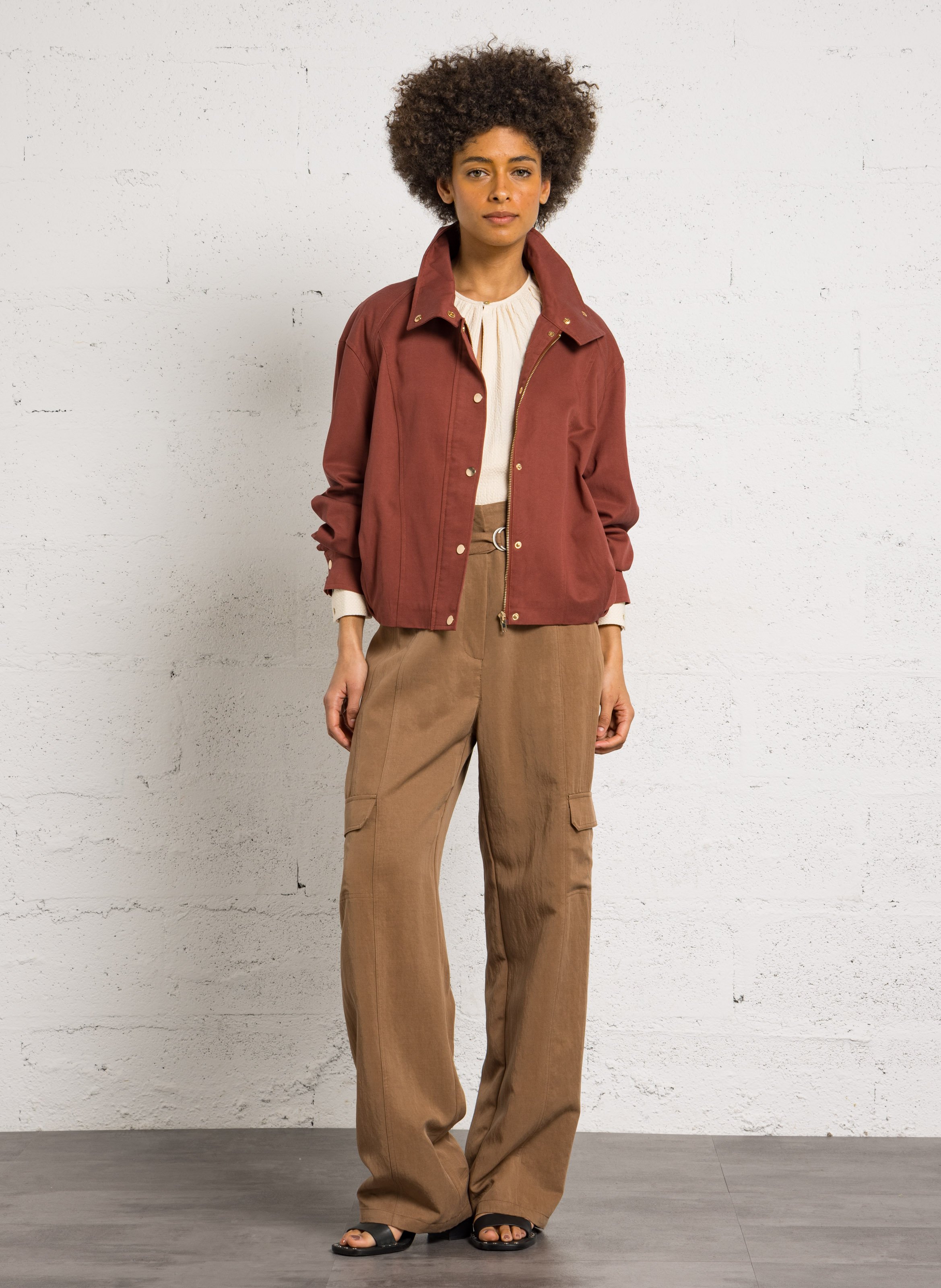 Azawood - Weite Hose mit hohem Bund SUNCOO Braun