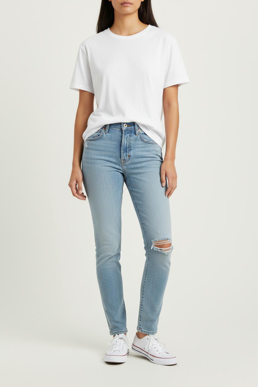 Cropped slim jeans with studs LEVI'S - Seconde main Blue