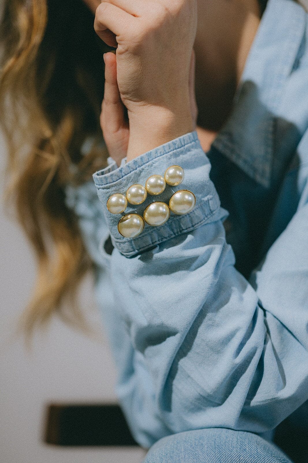 Gold-plated pearl brooch MONSIEUR SIMONE Silver