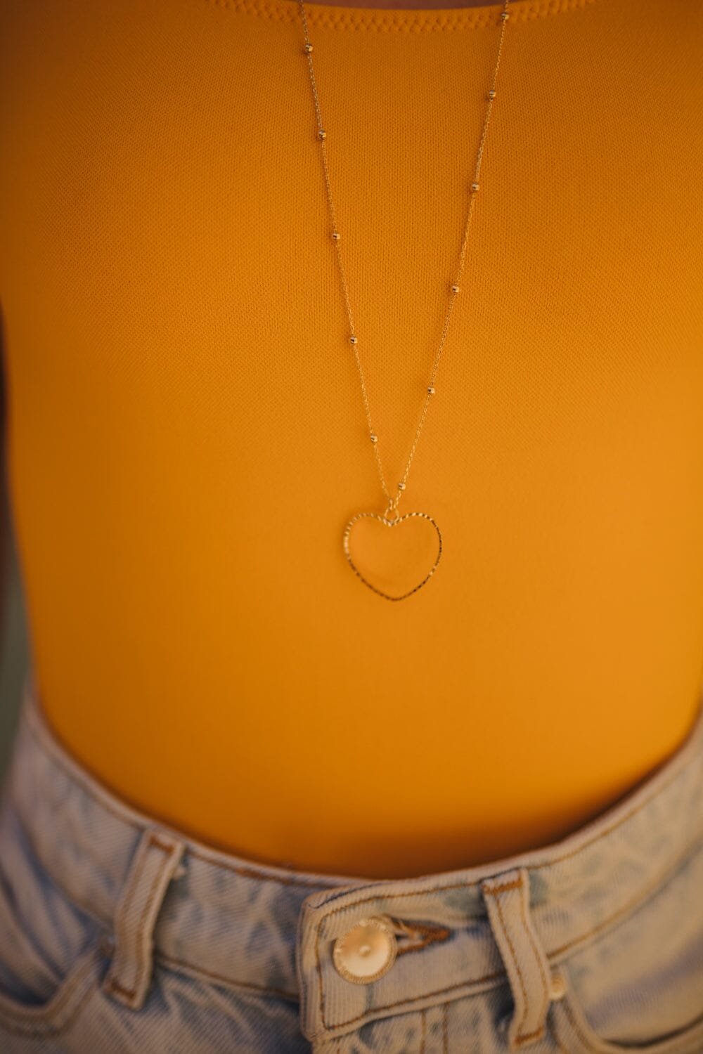 Silver-plated heart pendant Golden