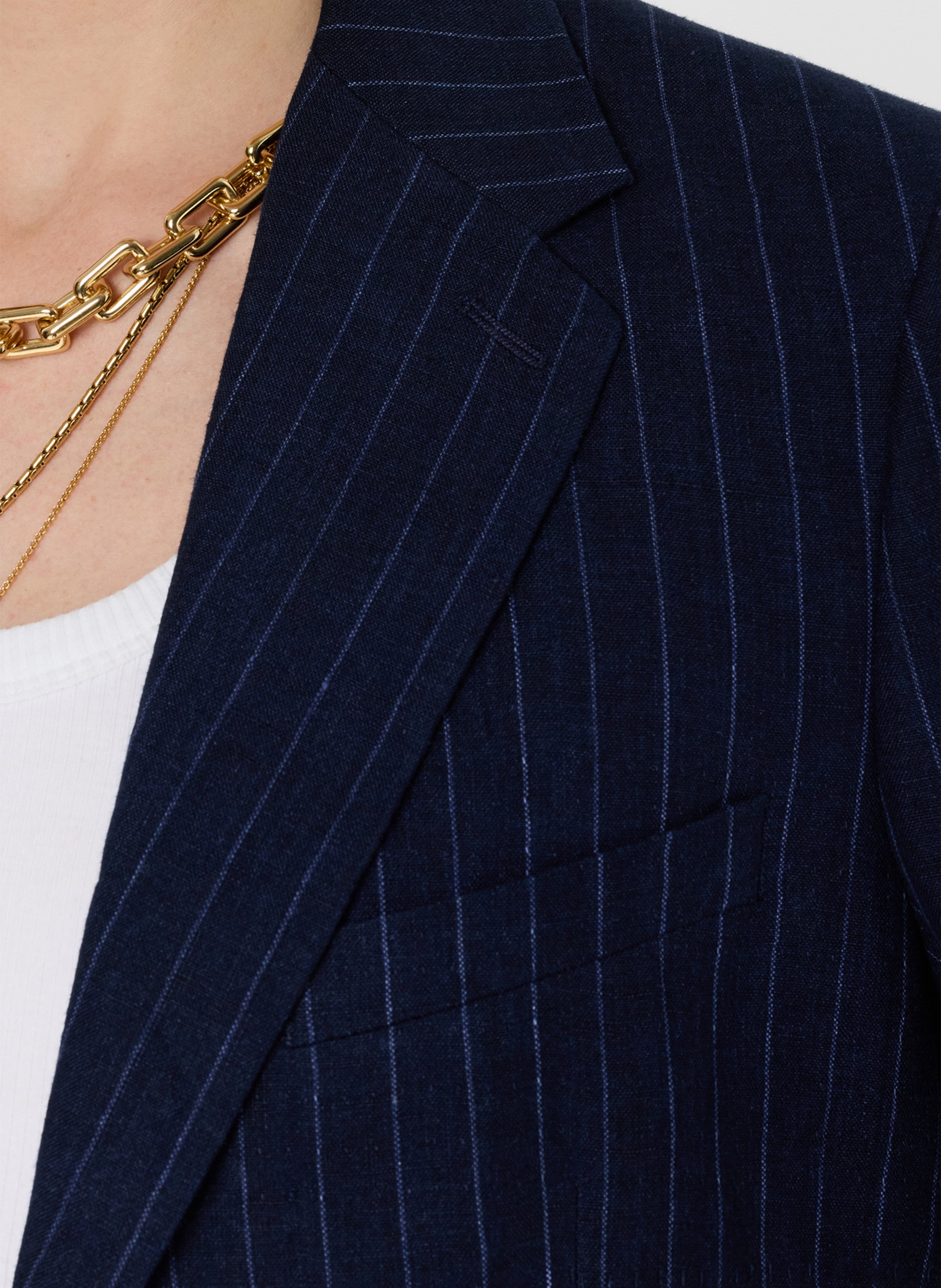 Veste tailleur en lin rayé GERARD DAREL Azul