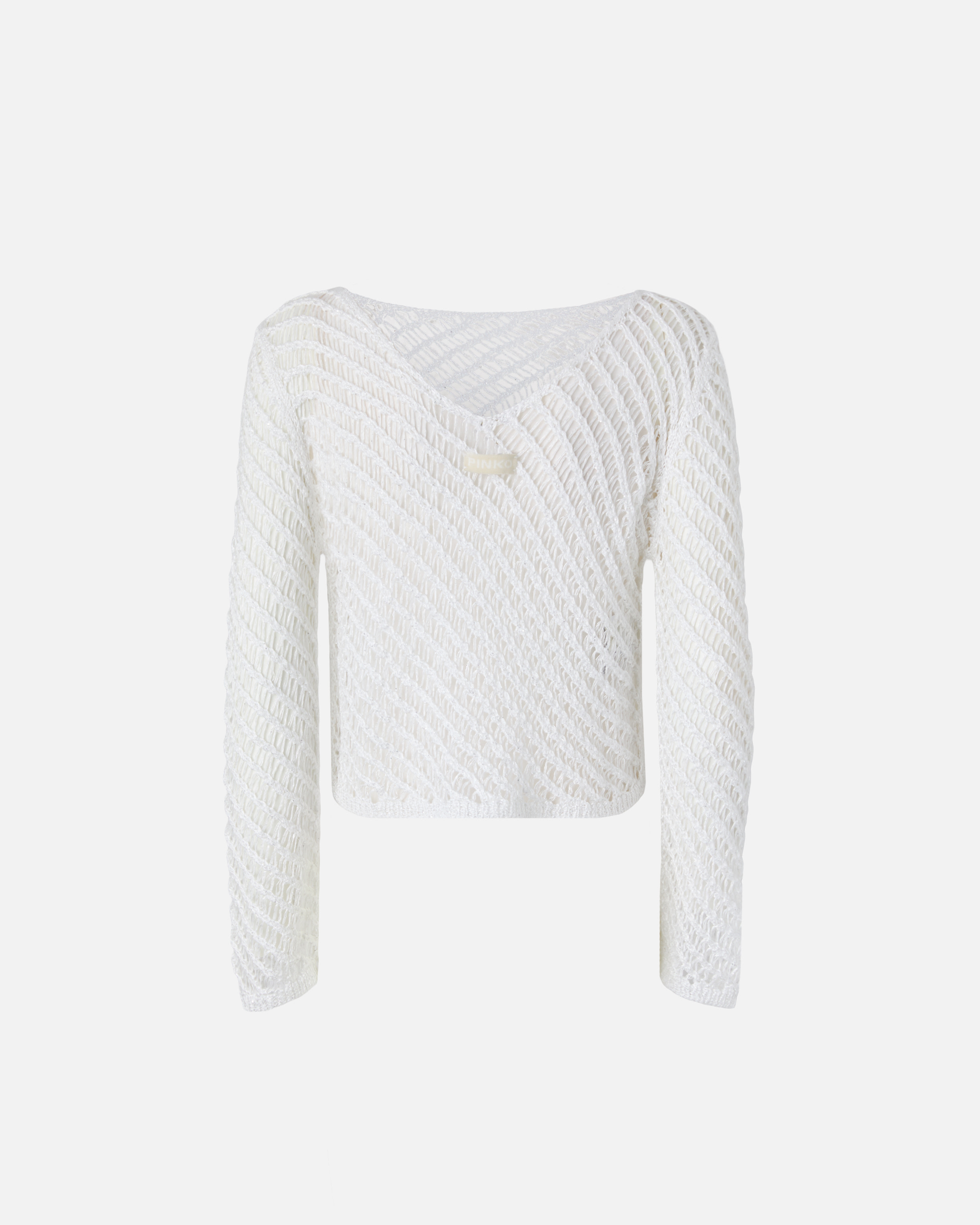 Pull effet crochet à paillettes PINKO Blanc
