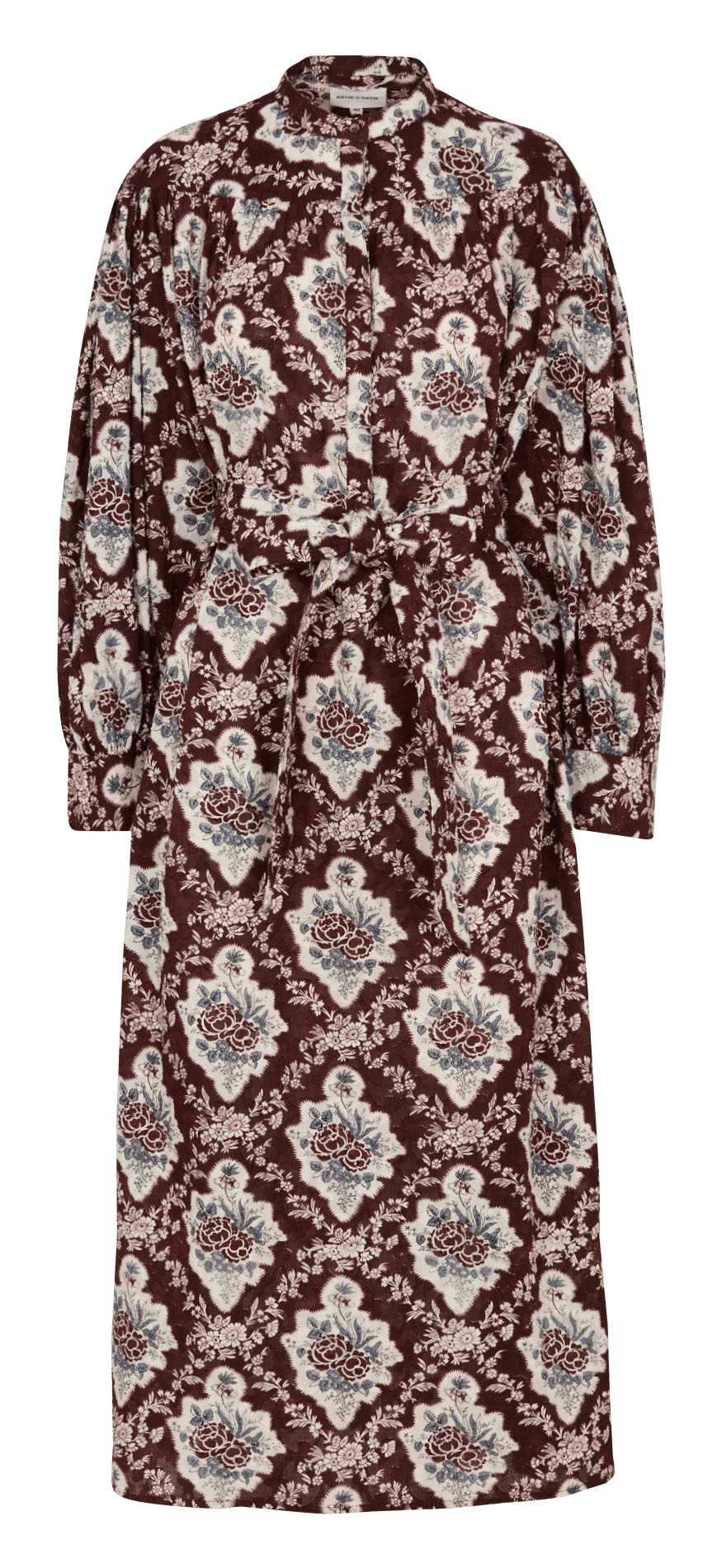 Langes, weit geschnittenes Baumwollkleid ANTIK BATIK Braun