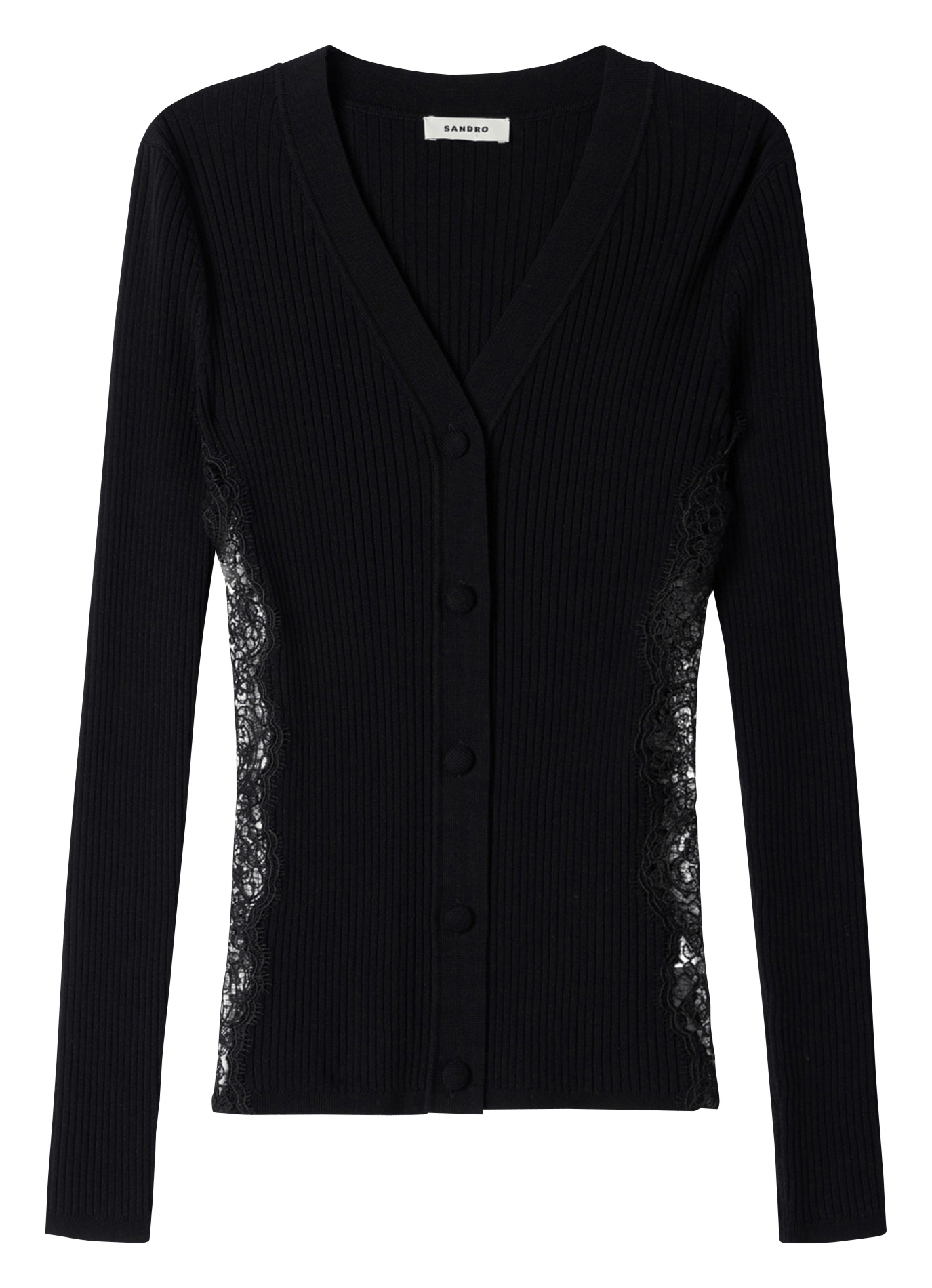 Cardigan ajusté col V SANDRO Zwart