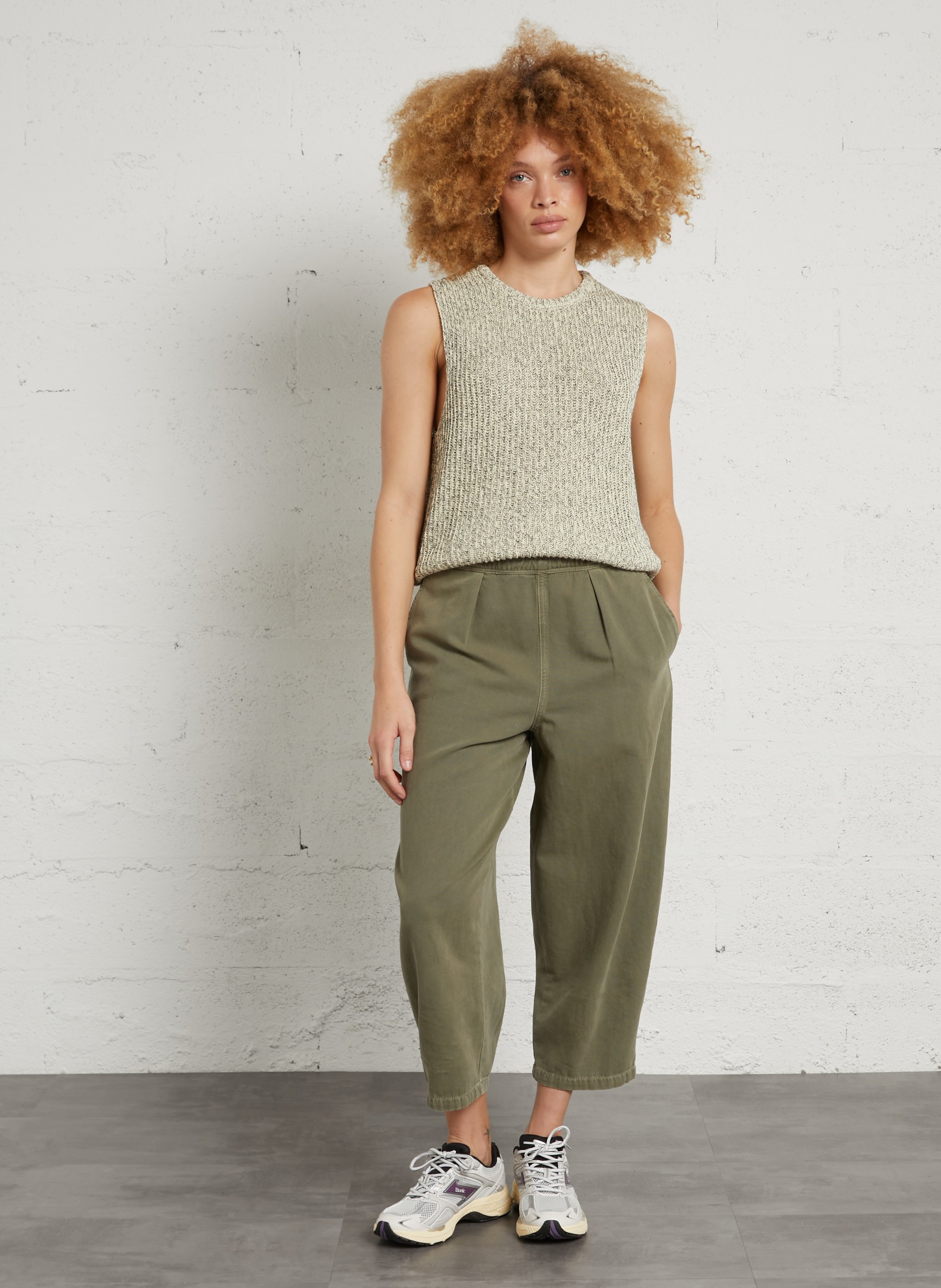 Pull oversize en coton bio AMERICAN VINTAGE Jaune