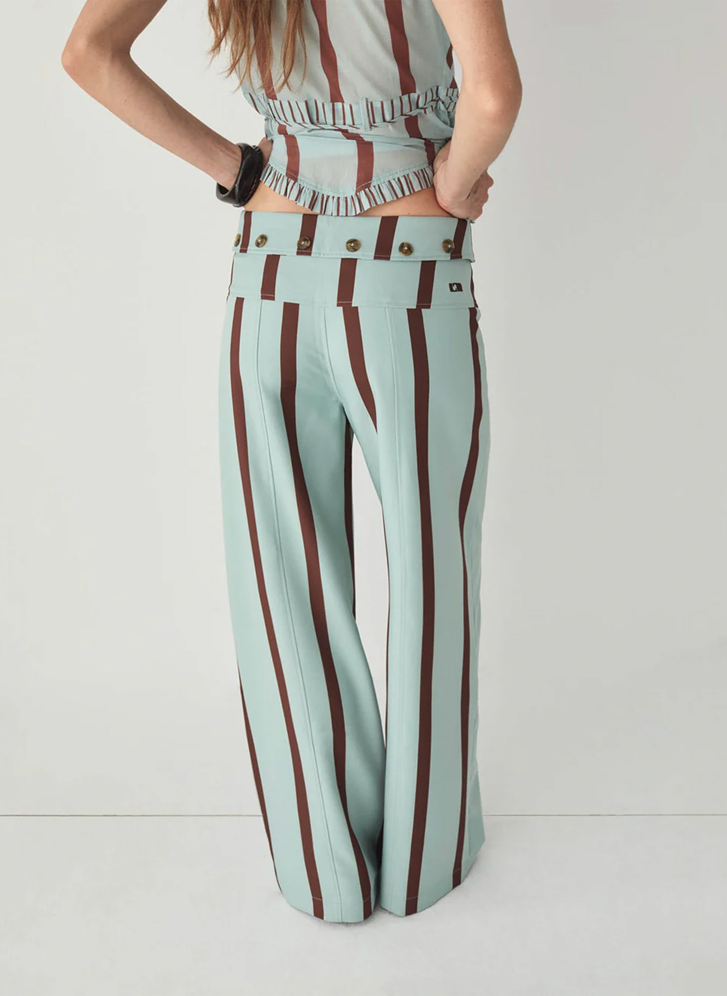 Weit geschnittene Streifenhose LAAGAM Blau