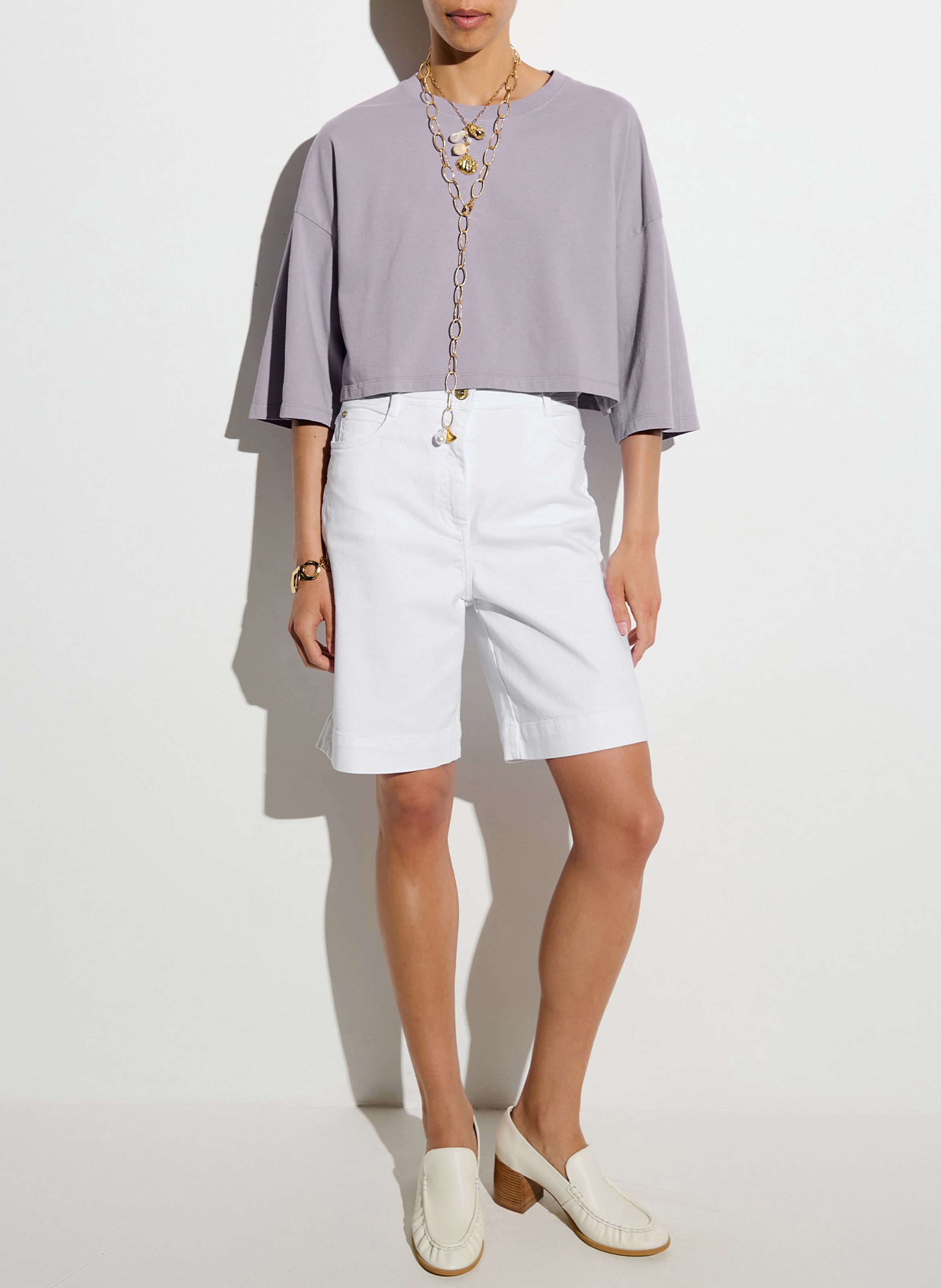 Tee-shirt col rond en coton SESSUN Violet