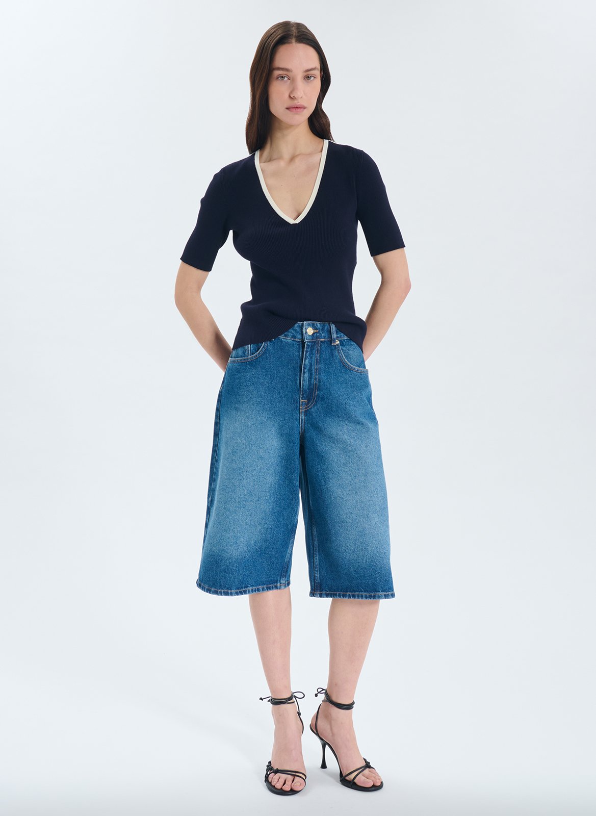 Pullover mit V-Ausschnitt ZAPA Blau