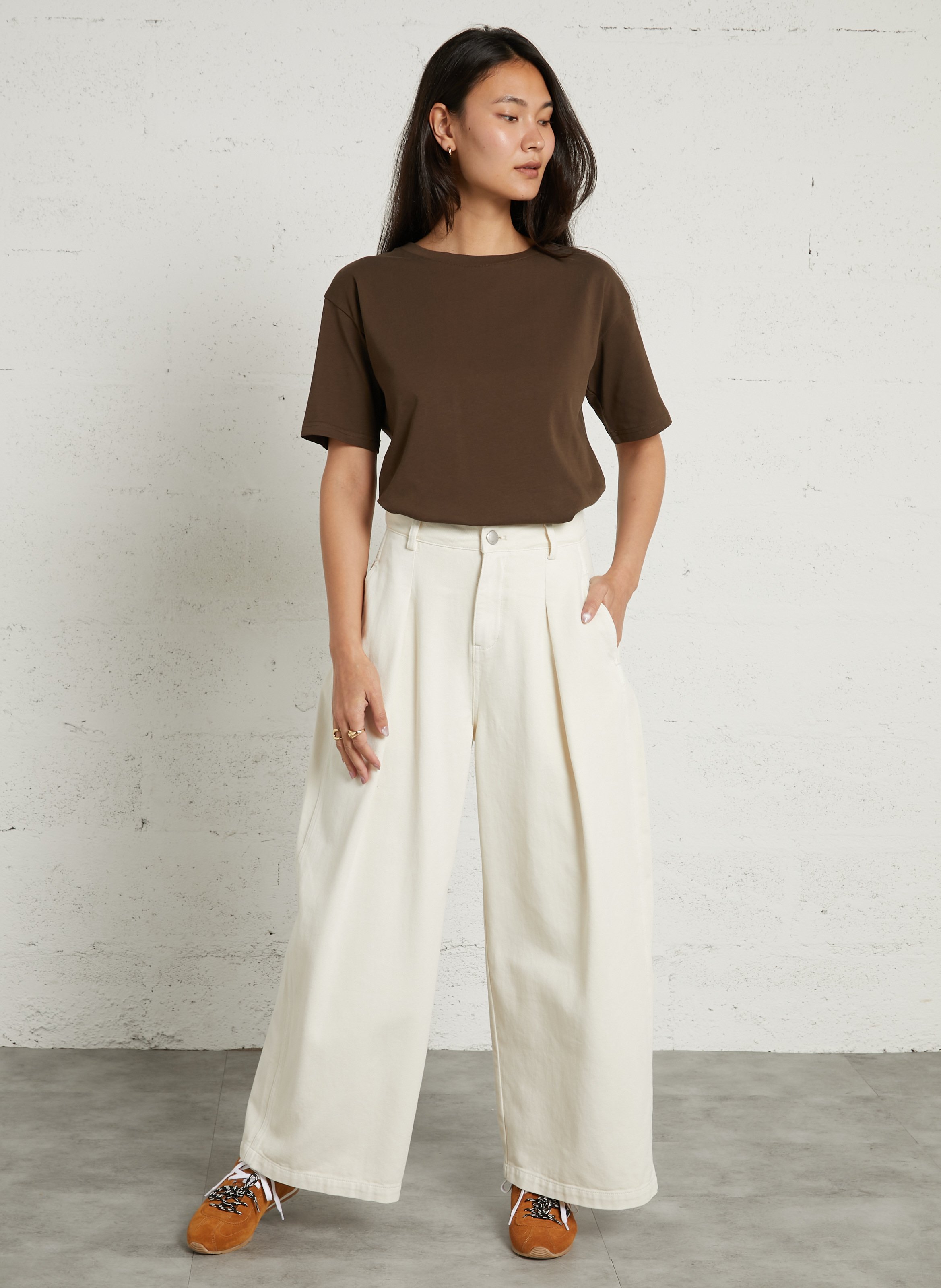 T-shirt oversize en coton bio SUNCOO Kaki