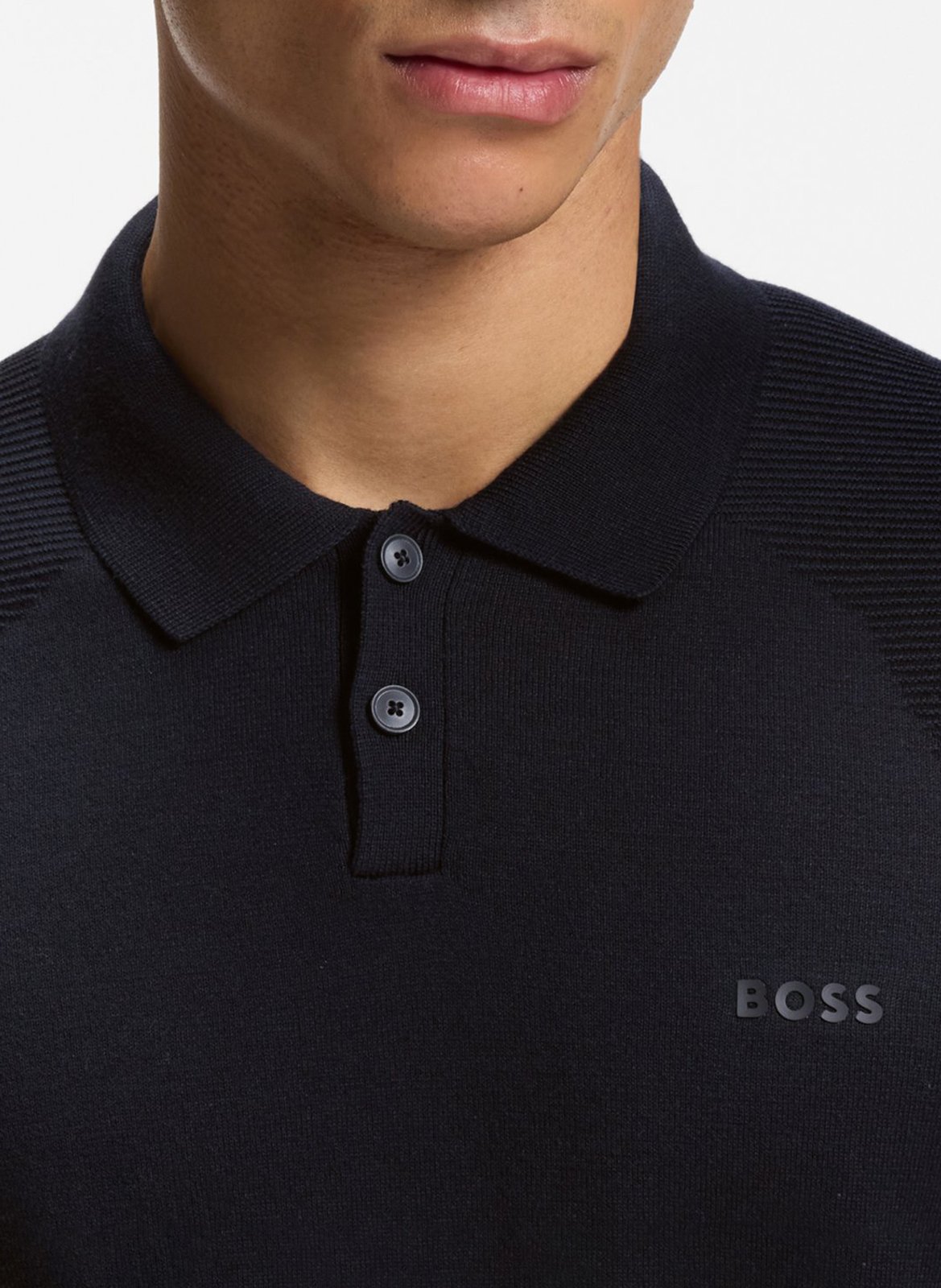 Straight cotton-blend polo shirt BOSS Blue