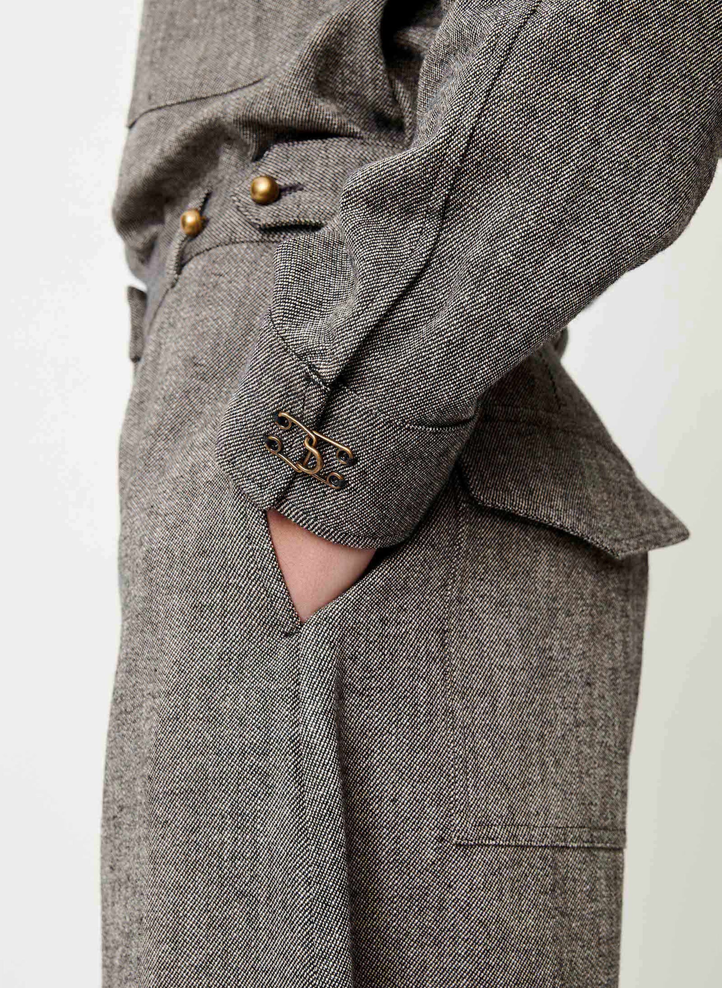 Pantalon taille haute chiné SESSUN Gris