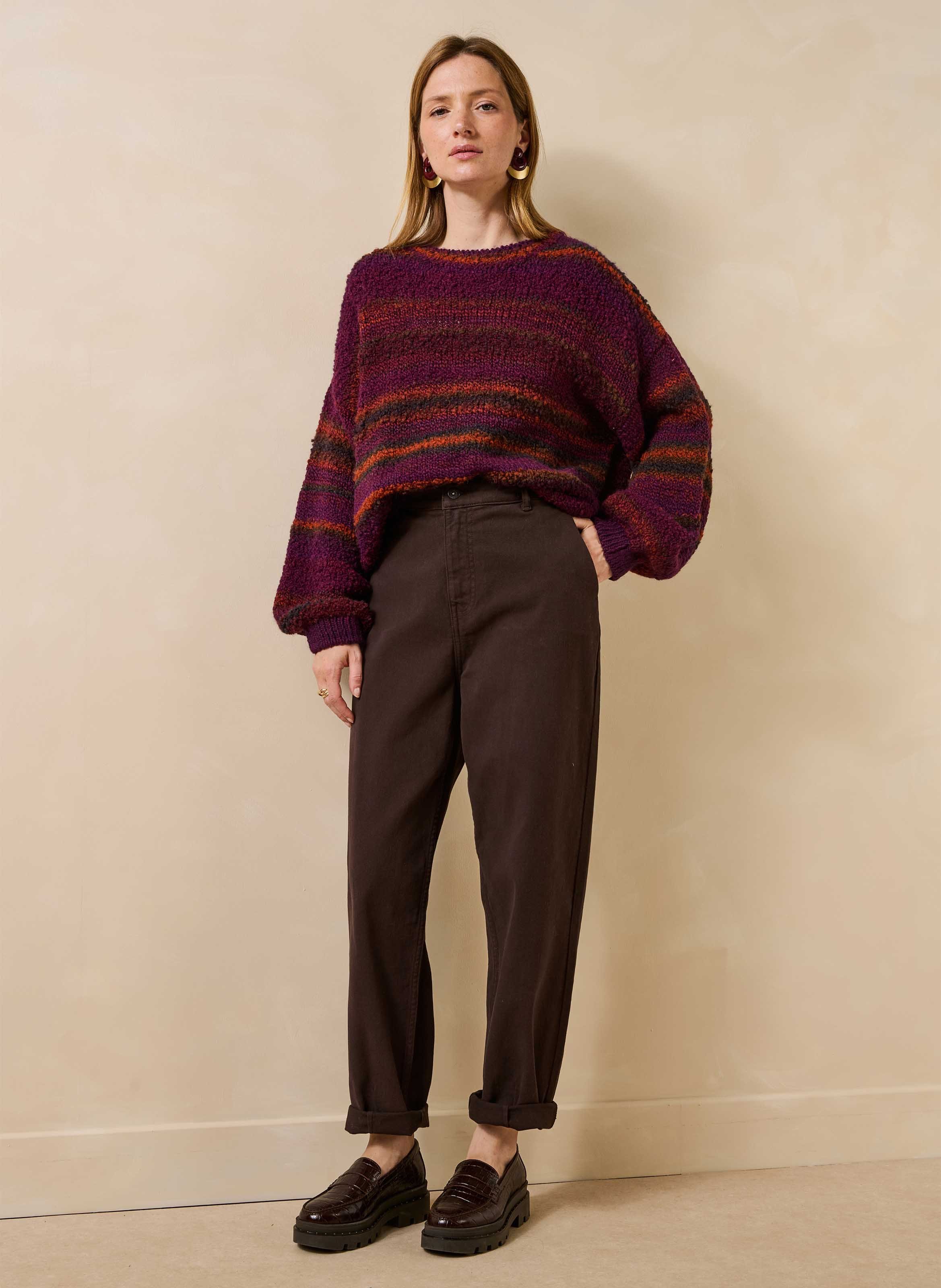 Striped wool blend sweater LA FEE MARABOUTEE Red