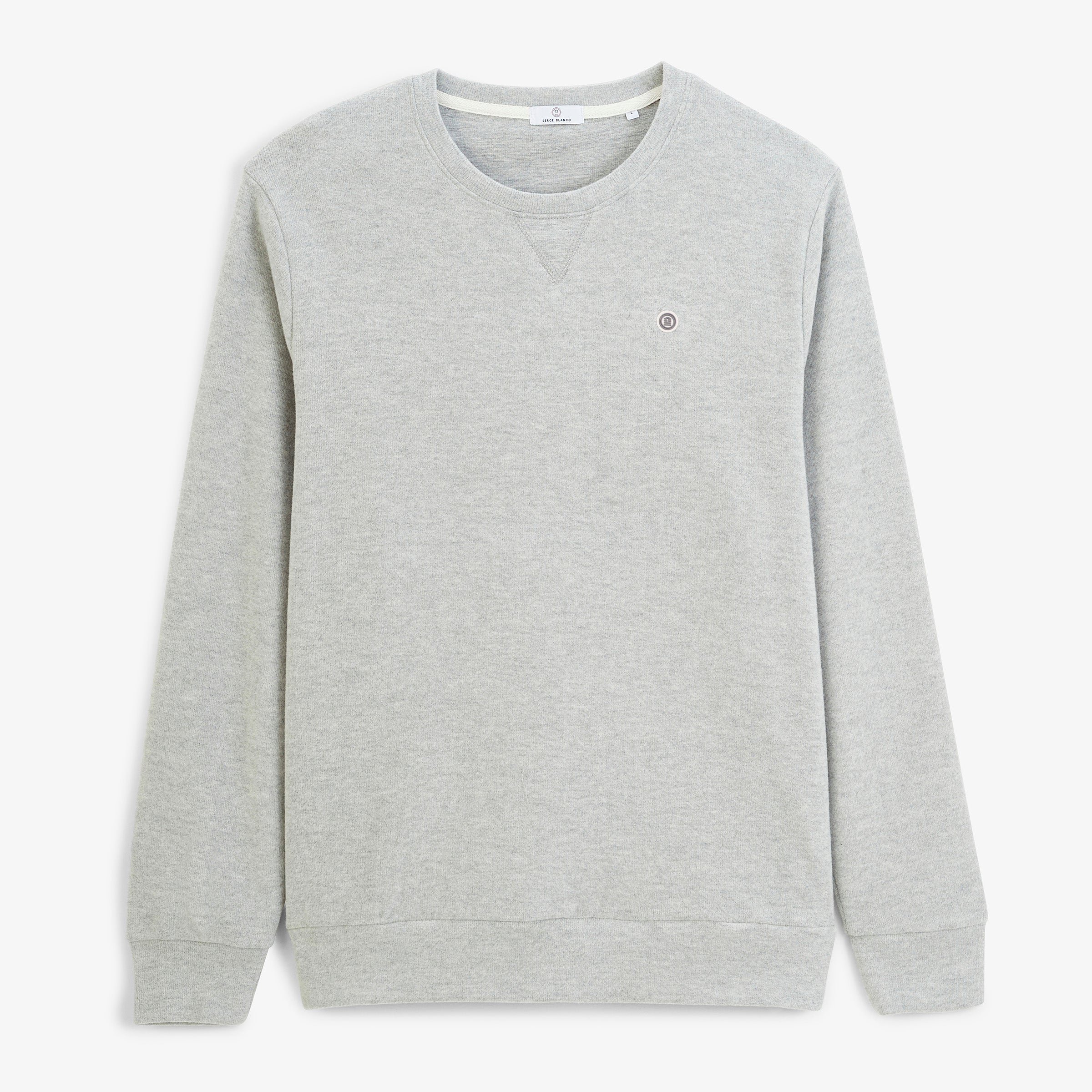 Round neck sweatshirt French rib SERGE BLANCO Grey