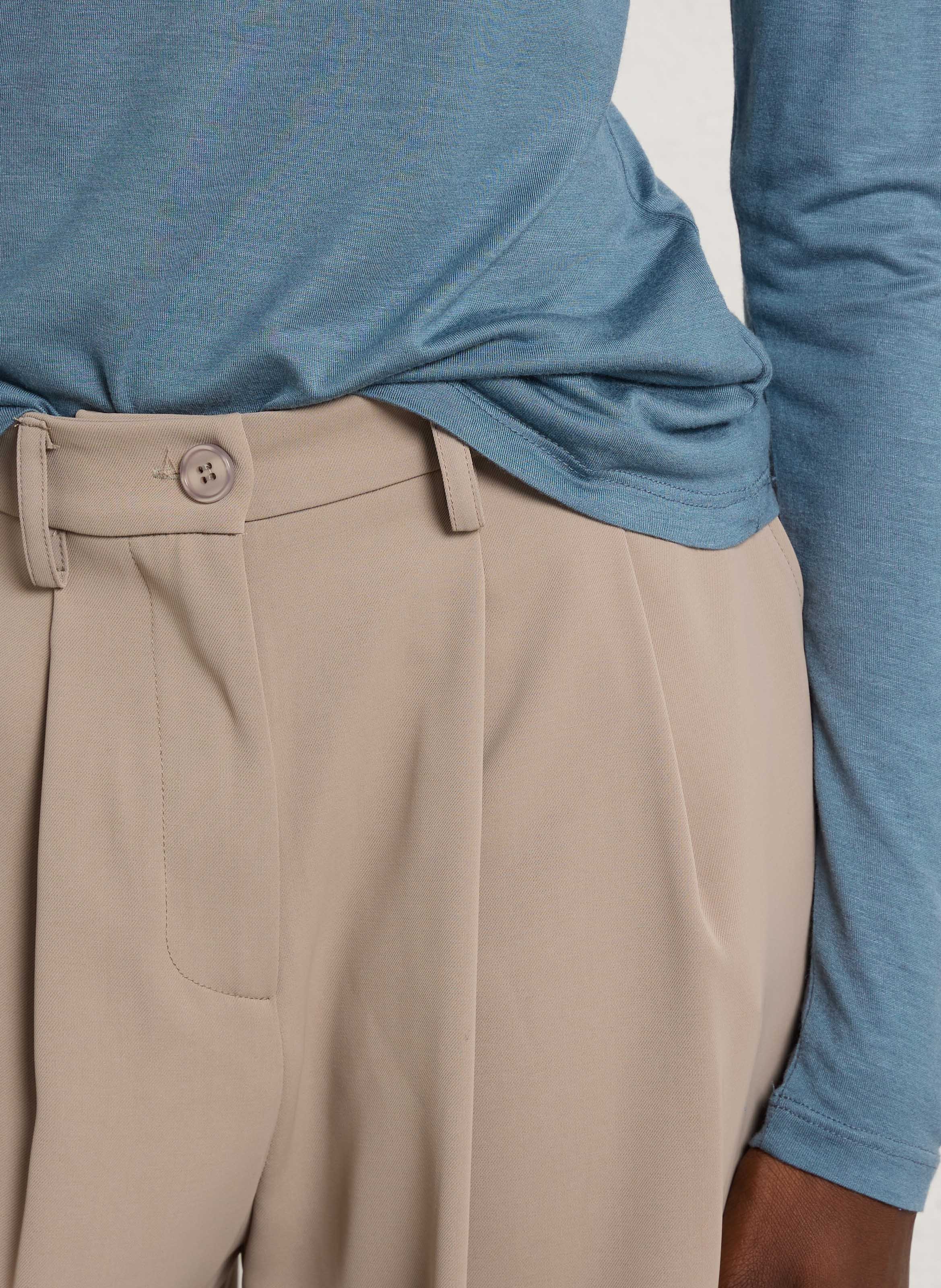 Weite Bundfaltenhose PLEASE Braun