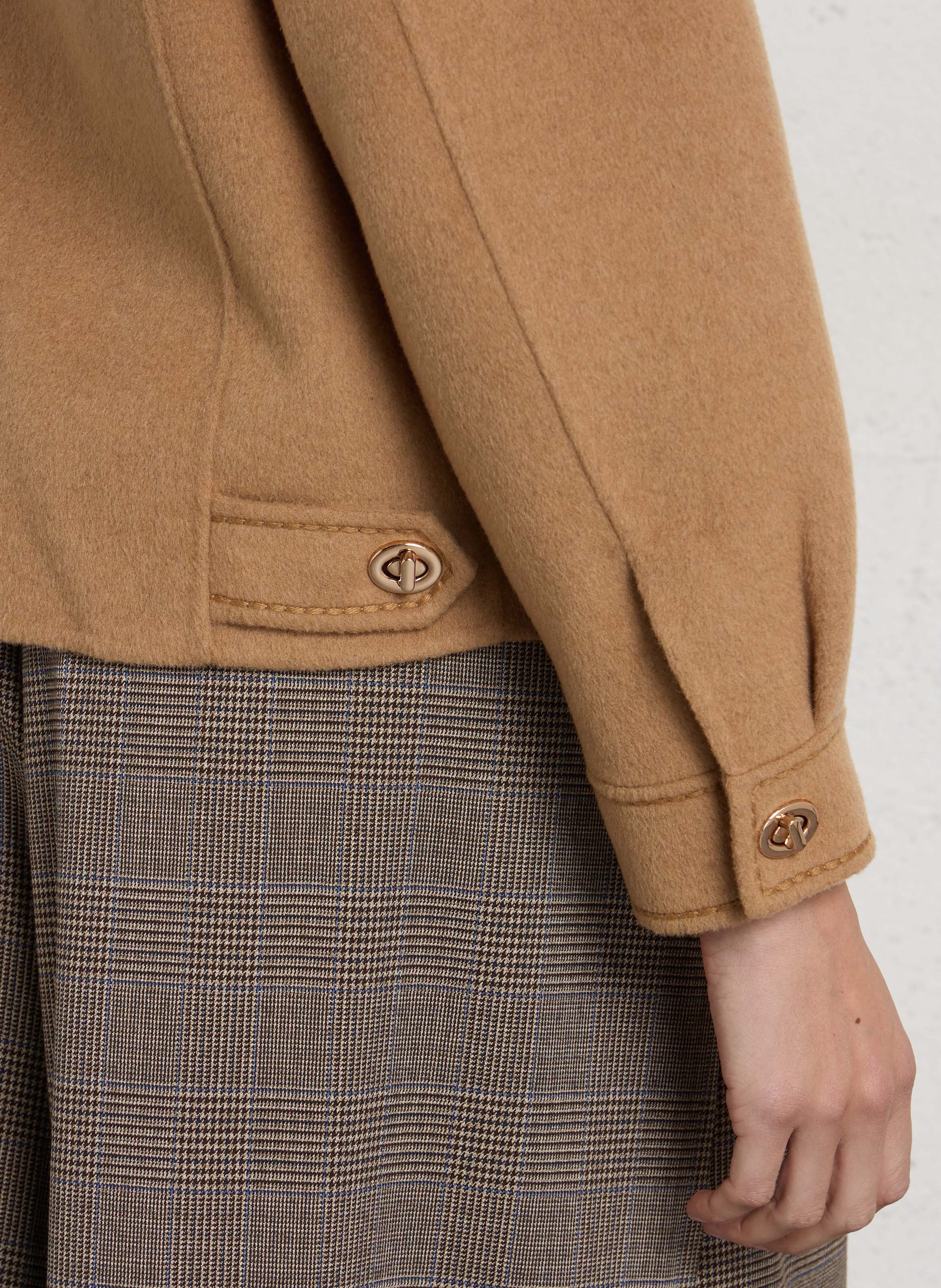 Veste droite à col classique en laine mélangée MAISON 123 Beige
