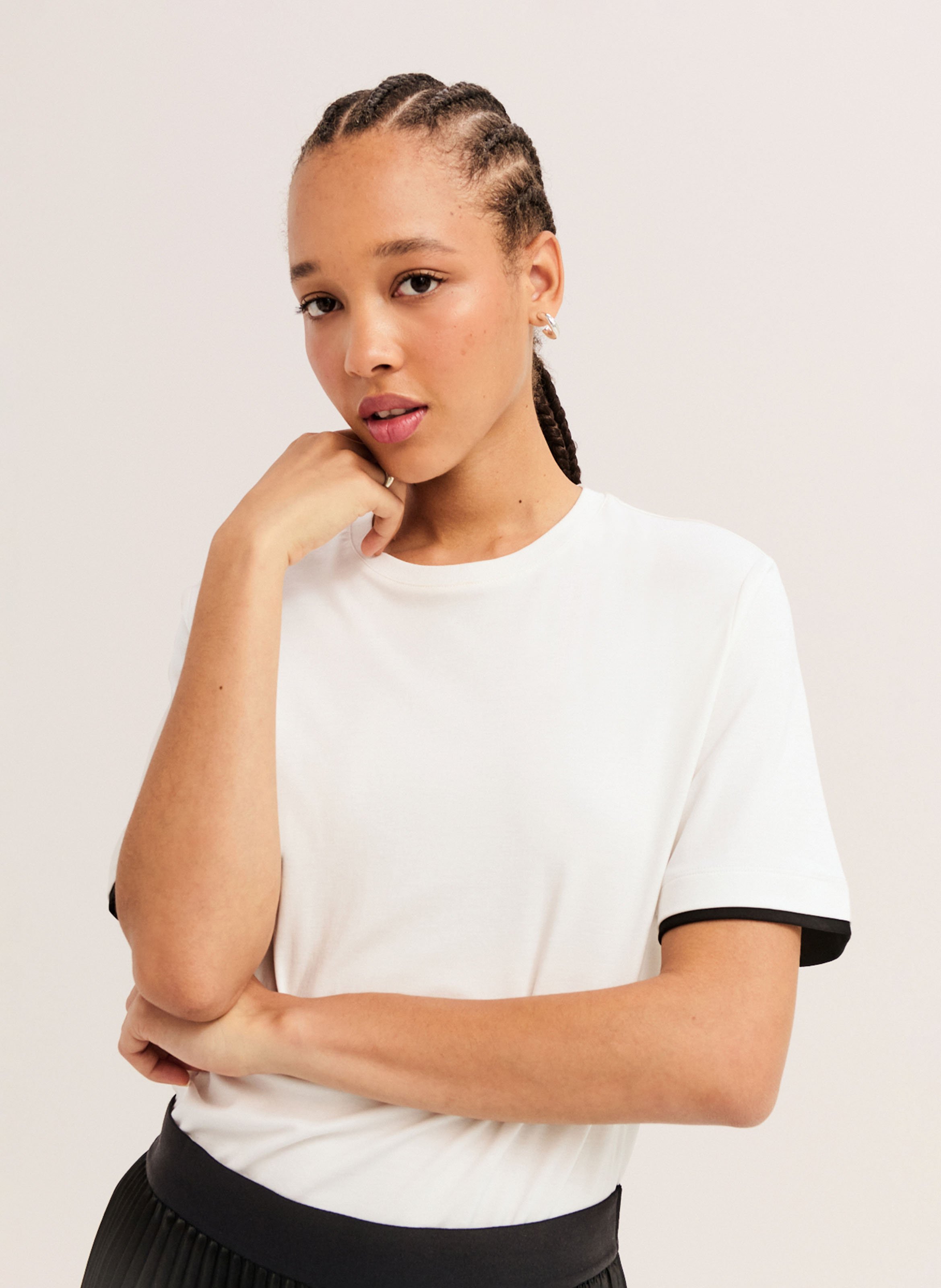 Oversized T-shirt met ronde hals van katoen PABLO Wit