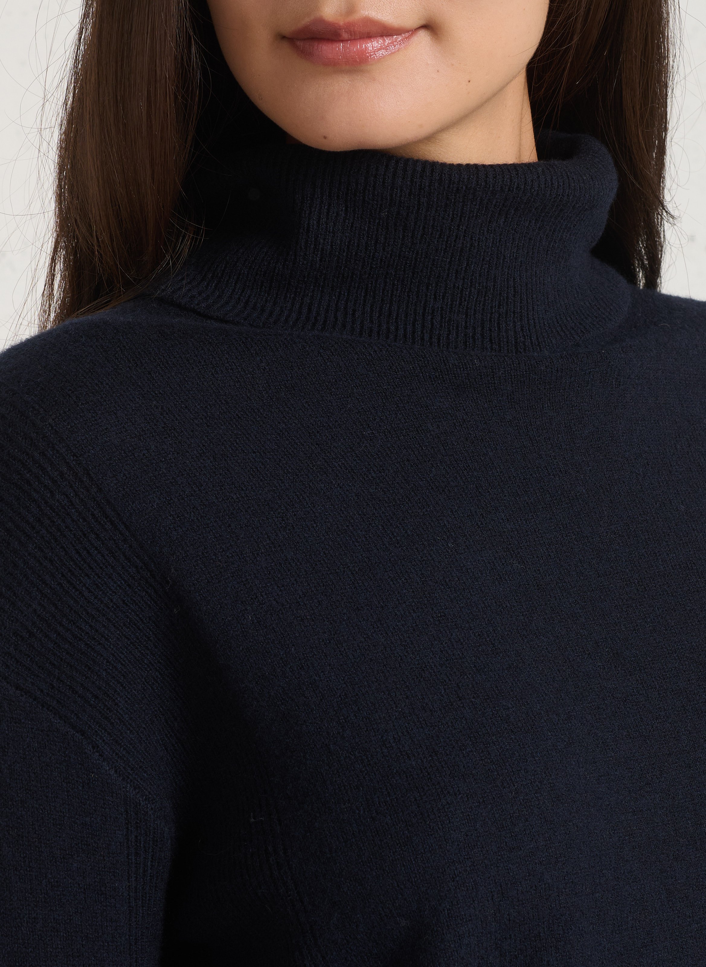 Jersey holgado de mezcla de lana con cuello vuelto MAISON 123 Azul