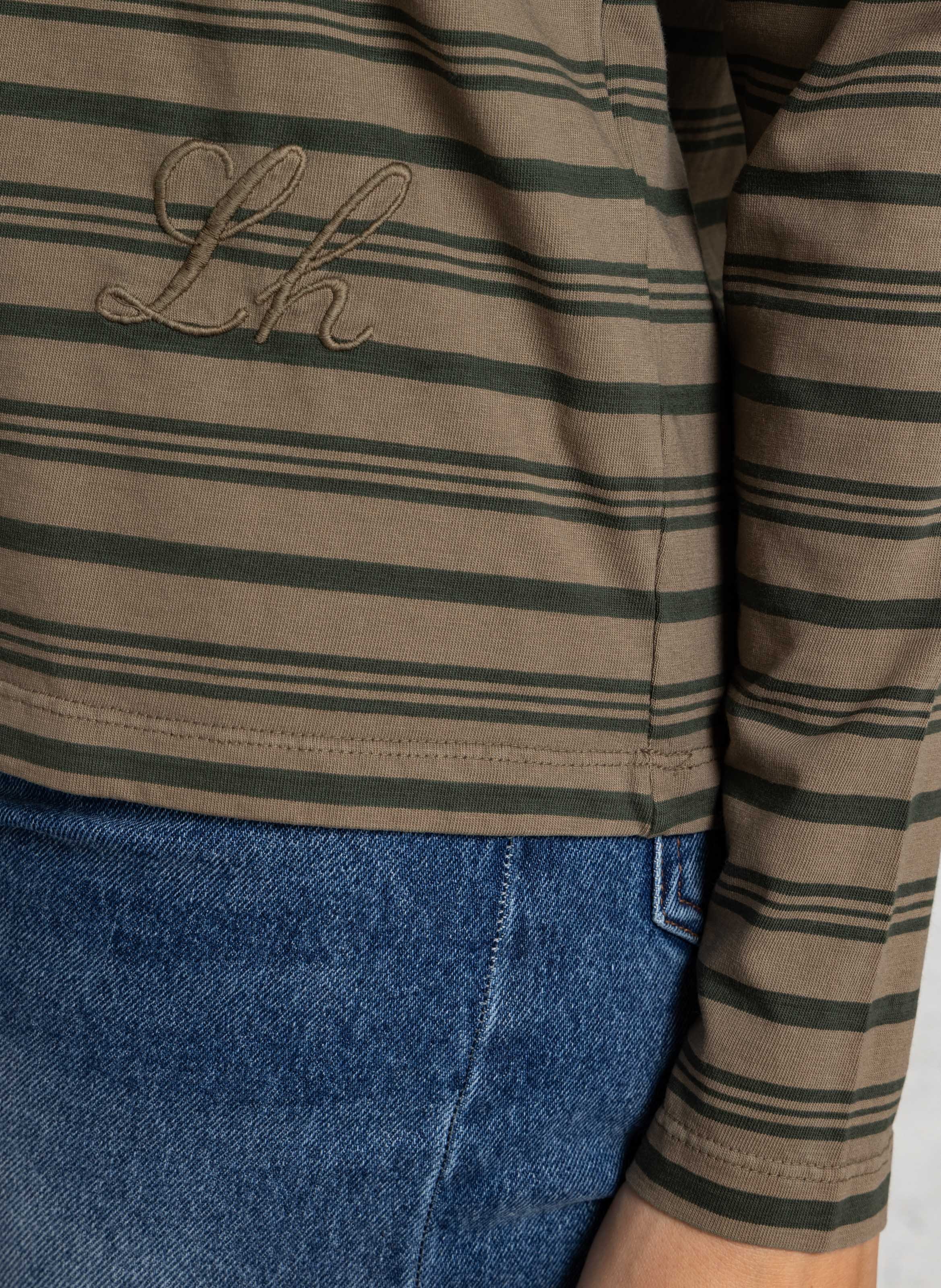 Organic cotton striped t-shirt LEON & HARPER Grey