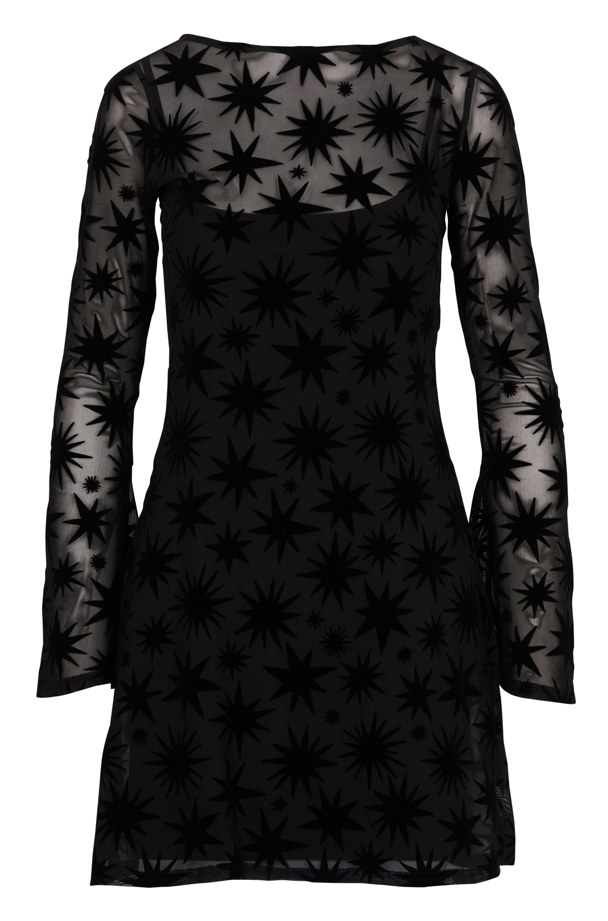 Kurzes Kleid - bedruckt, Materialmix NEVER FULLY DRESSED Schwarz