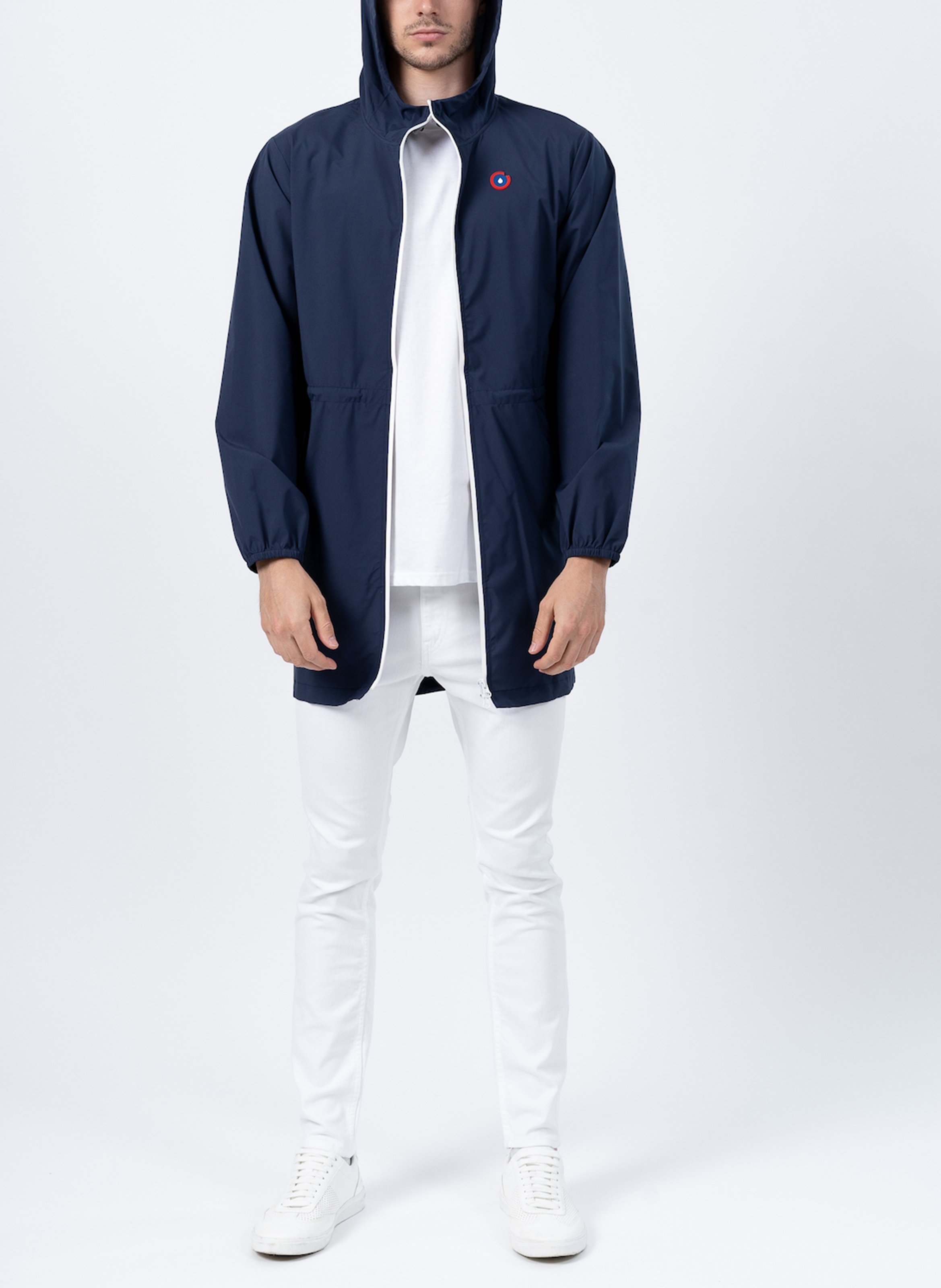 Imperméable long à capuche convertible FLOTTE Bleu