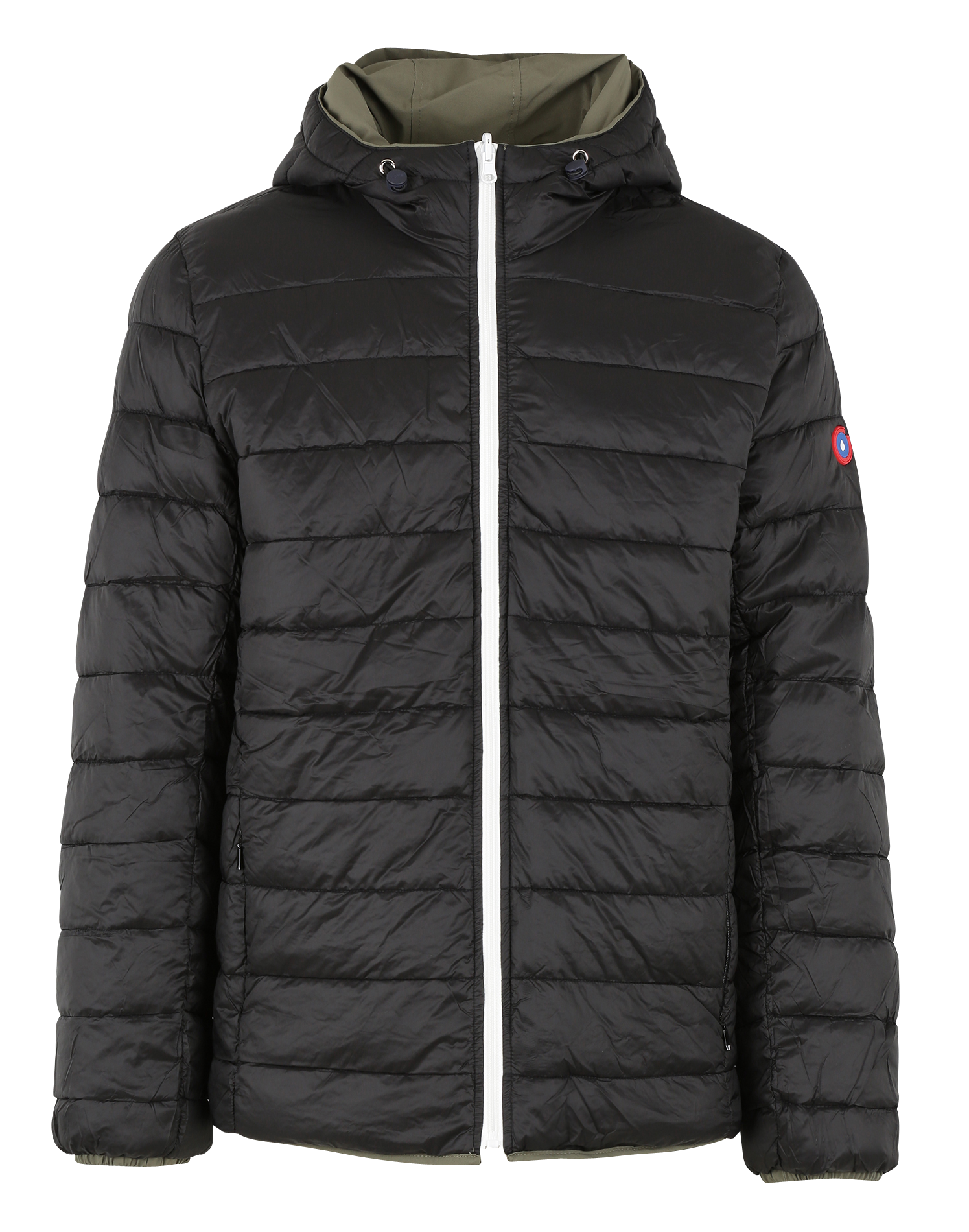 Aan twee zijden draagbaar donsjack met opstaande kraag FLOTTE Kaki