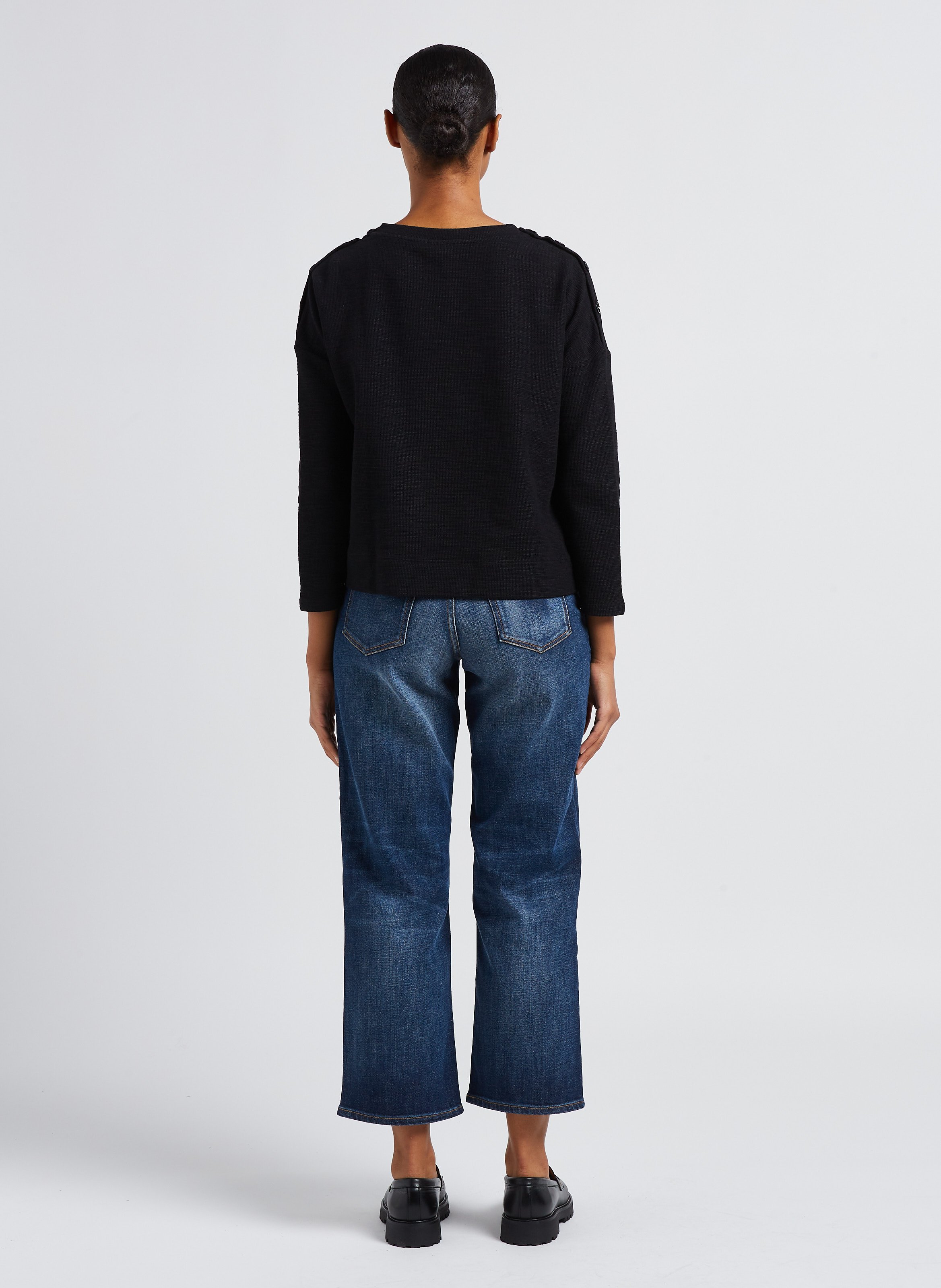 Jean droit taille haute délavé SESSUN Bleu